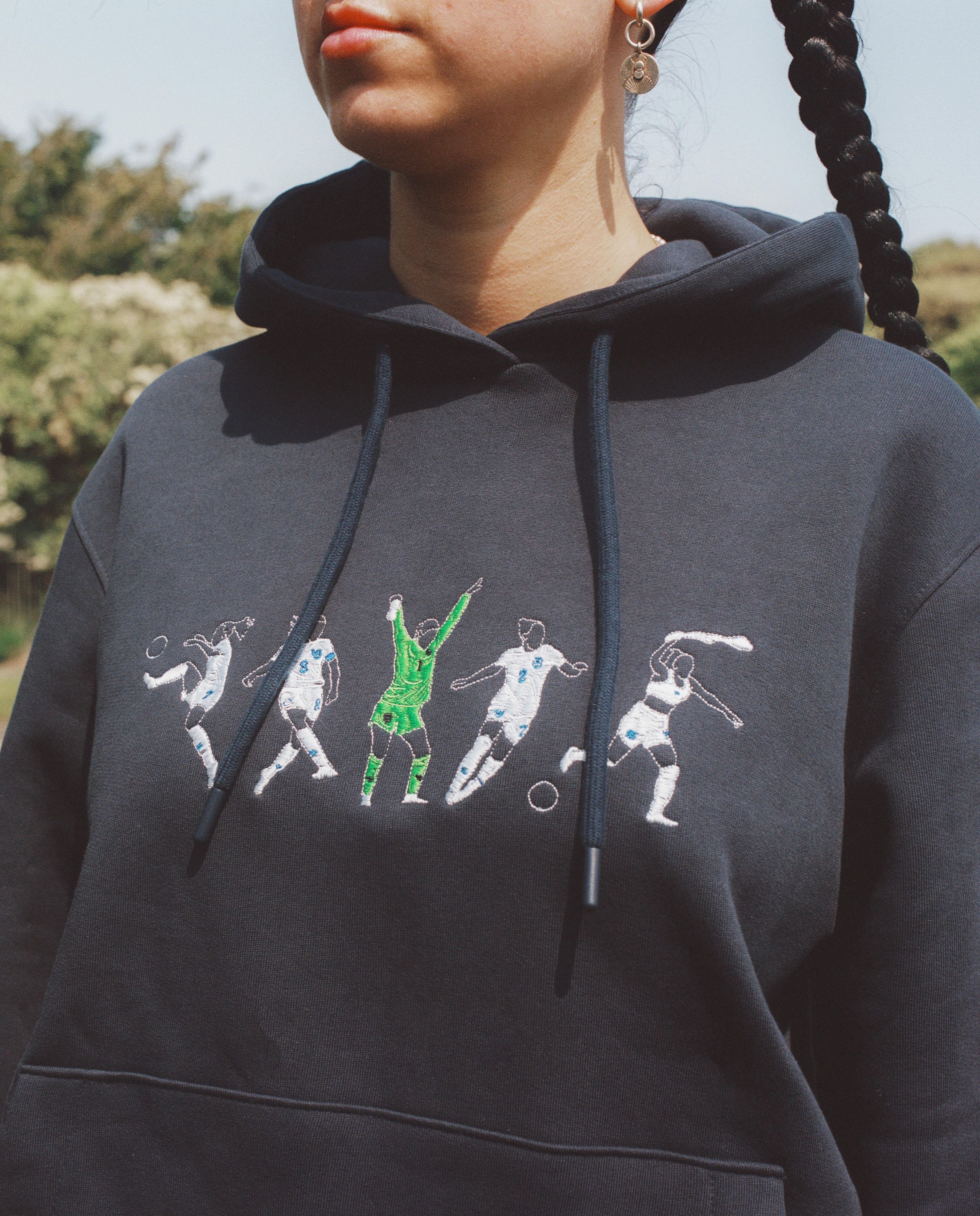 AOF x Euros 22 Embroidered Icons | Navy Hoodie | Art of Football