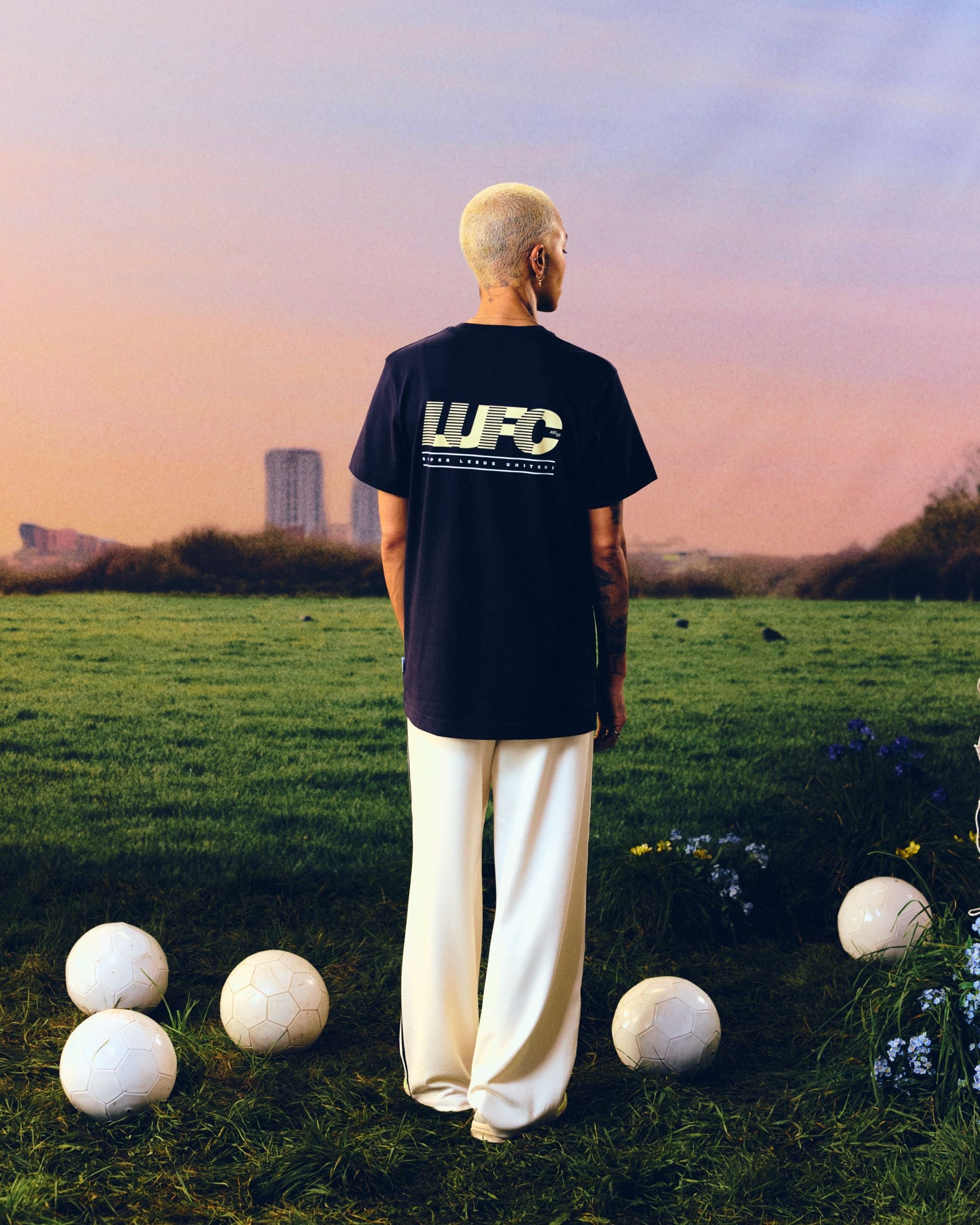 ART OF x Leeds 00s Type Tee | LUFC Navy Graphic Football T-shirt