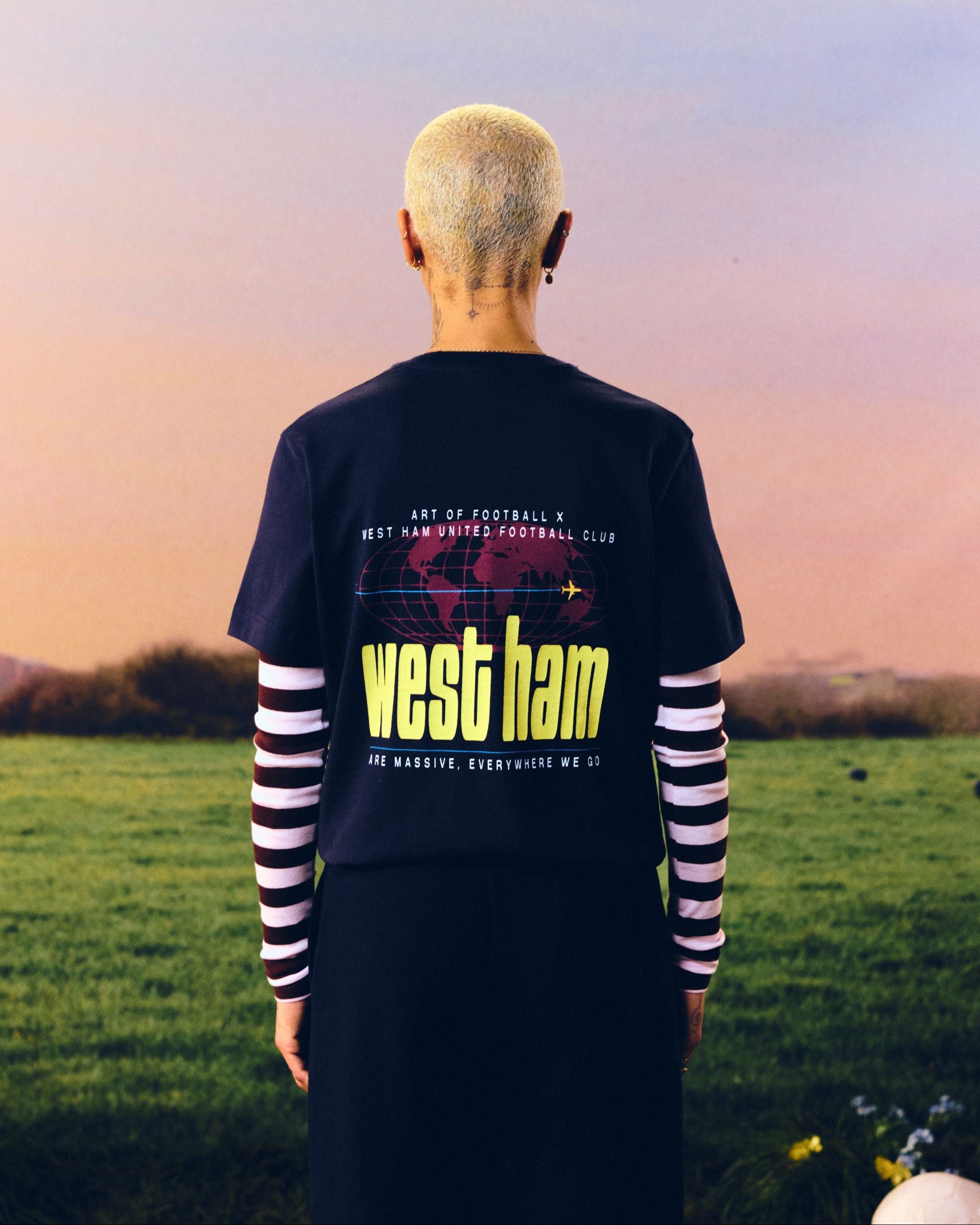 ART OF Football x West Ham Everywhere We Go Tee | Navy Graphic T-shirt