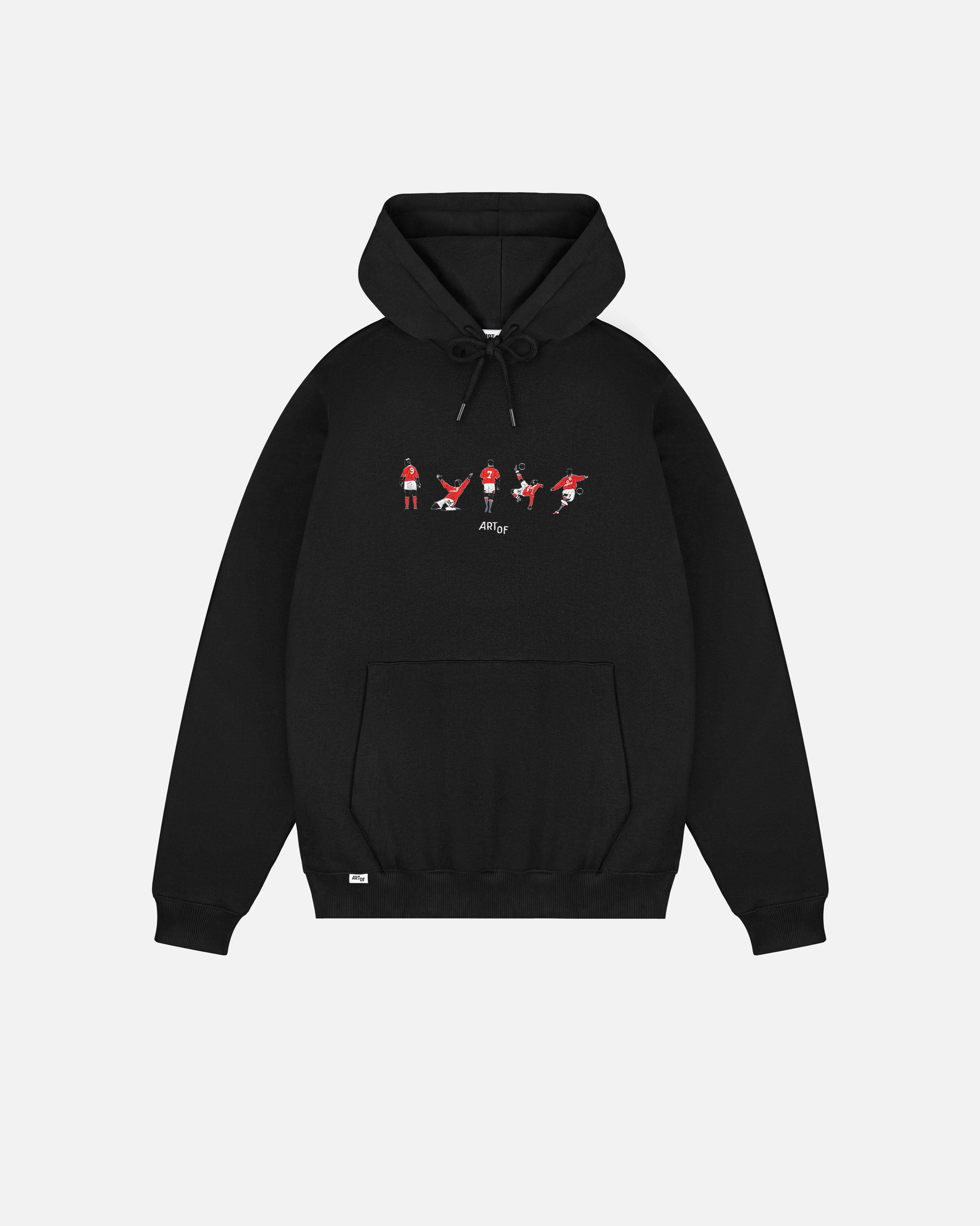 ART OF United Embroidered Icons Black Hoodie | MUFC Football Sweat