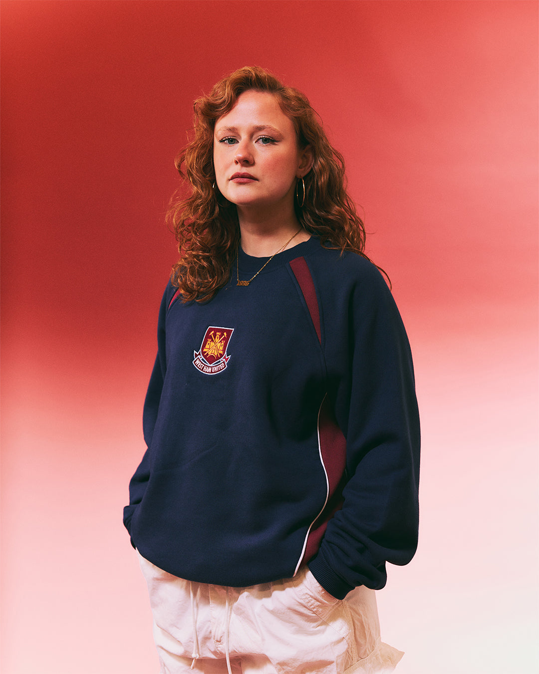 AOF x West Ham Navy Panelled Sweat | Art of Football
