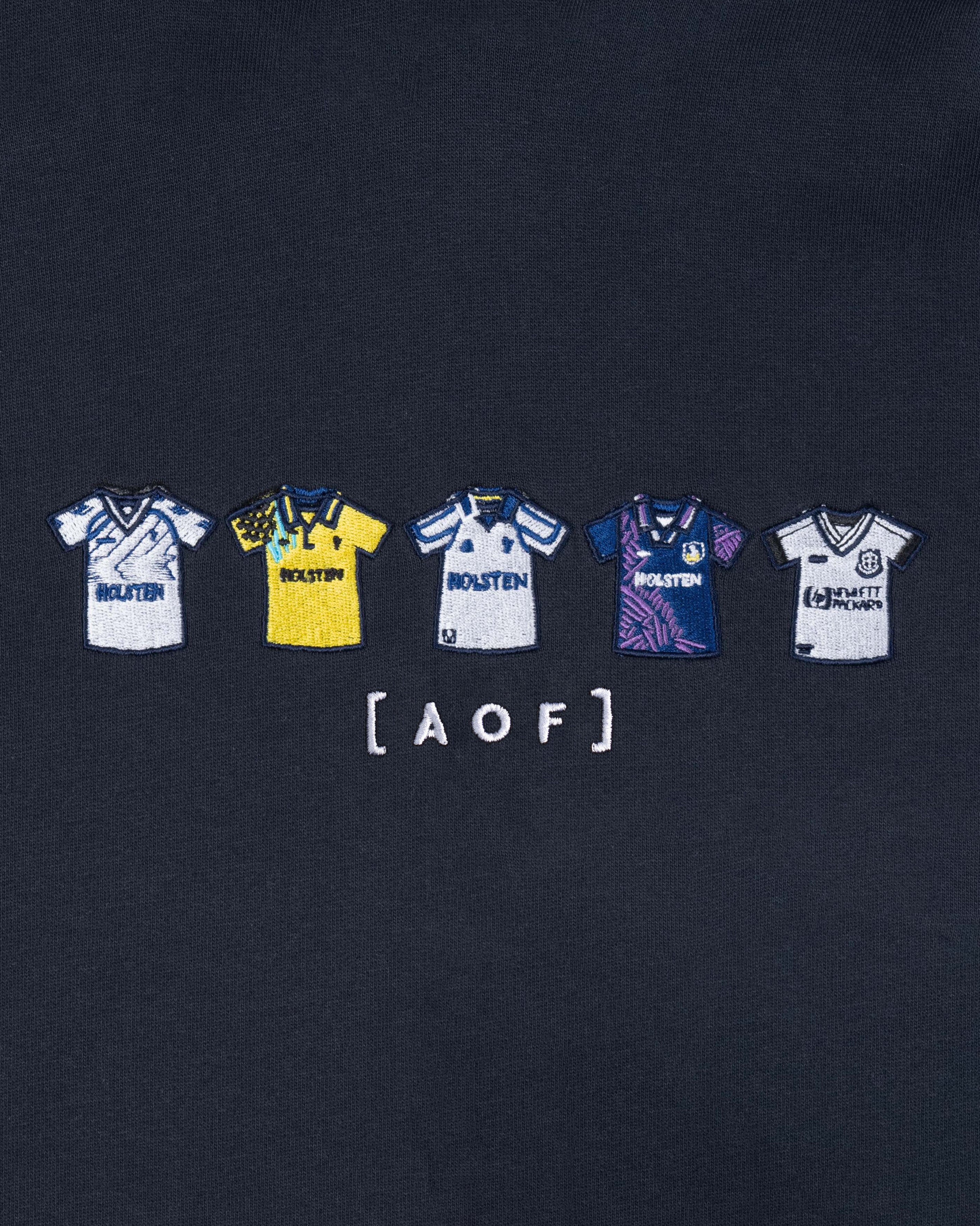 AOF THFC Embroidered Classics | Navy Hoodie | Art of Football