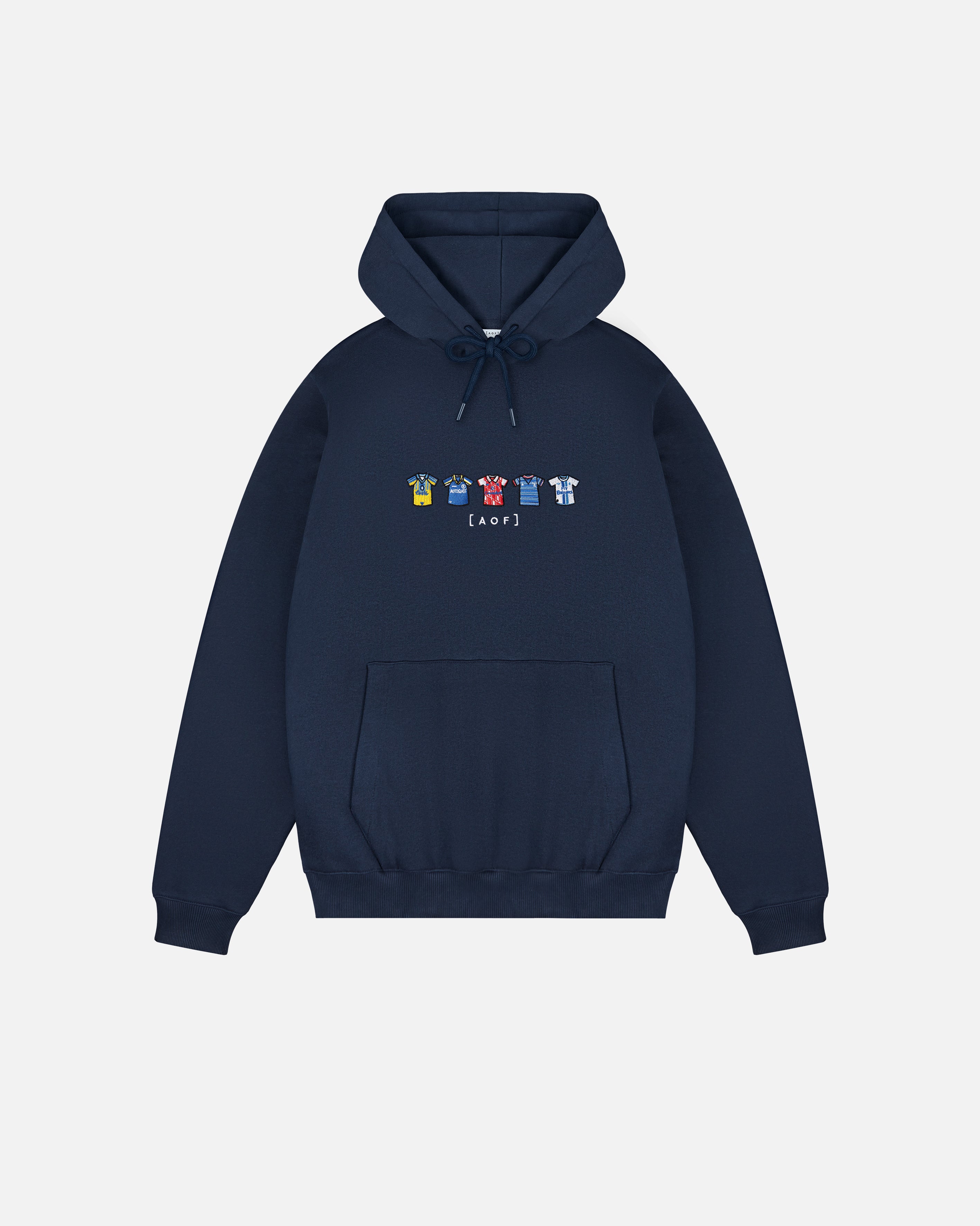 AOF Pensioners Embroidered Classics | Navy Hoodie | Art of Football