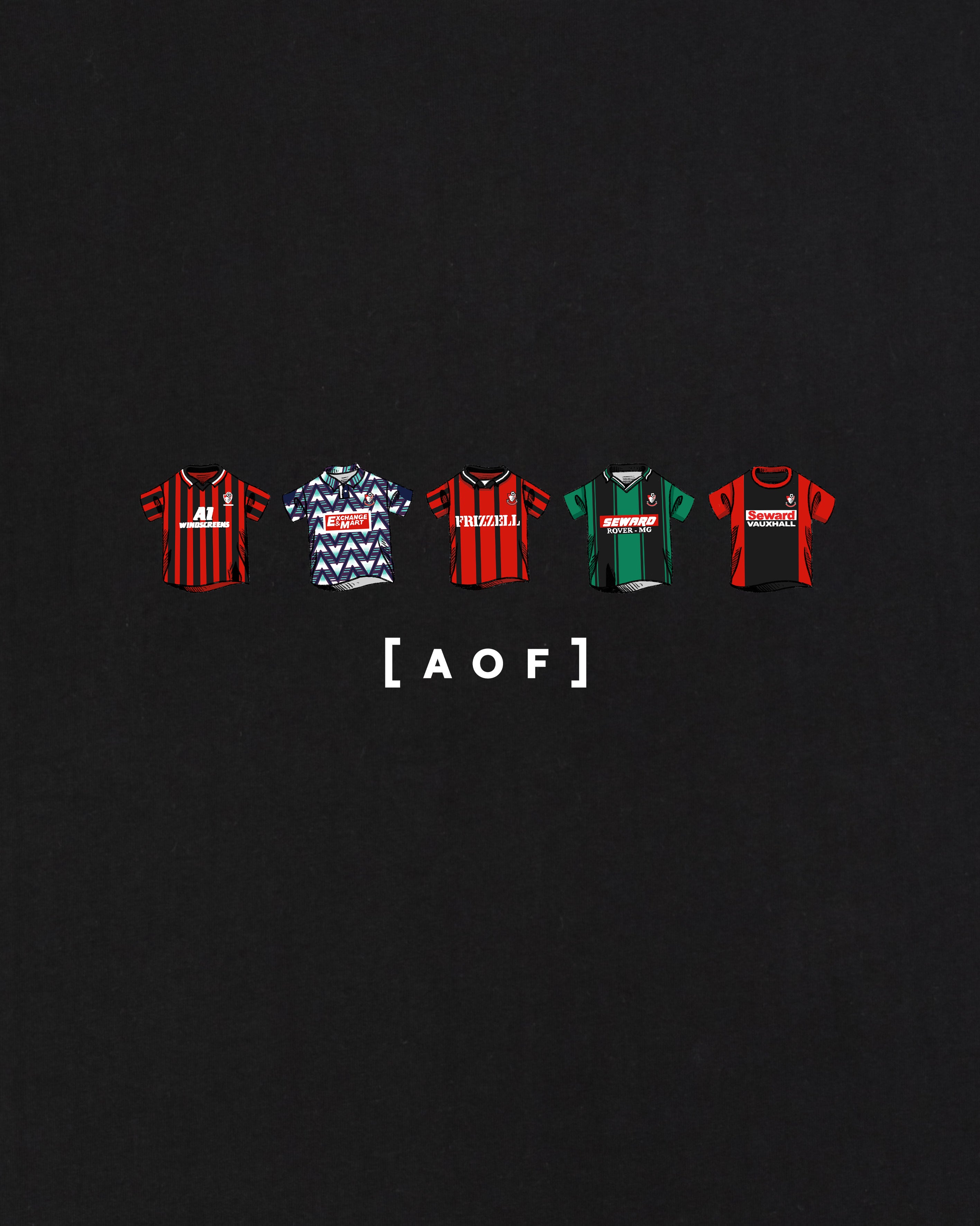 AOF AFC Bournemouth Printed Classics Tee | Black & White T-shirt