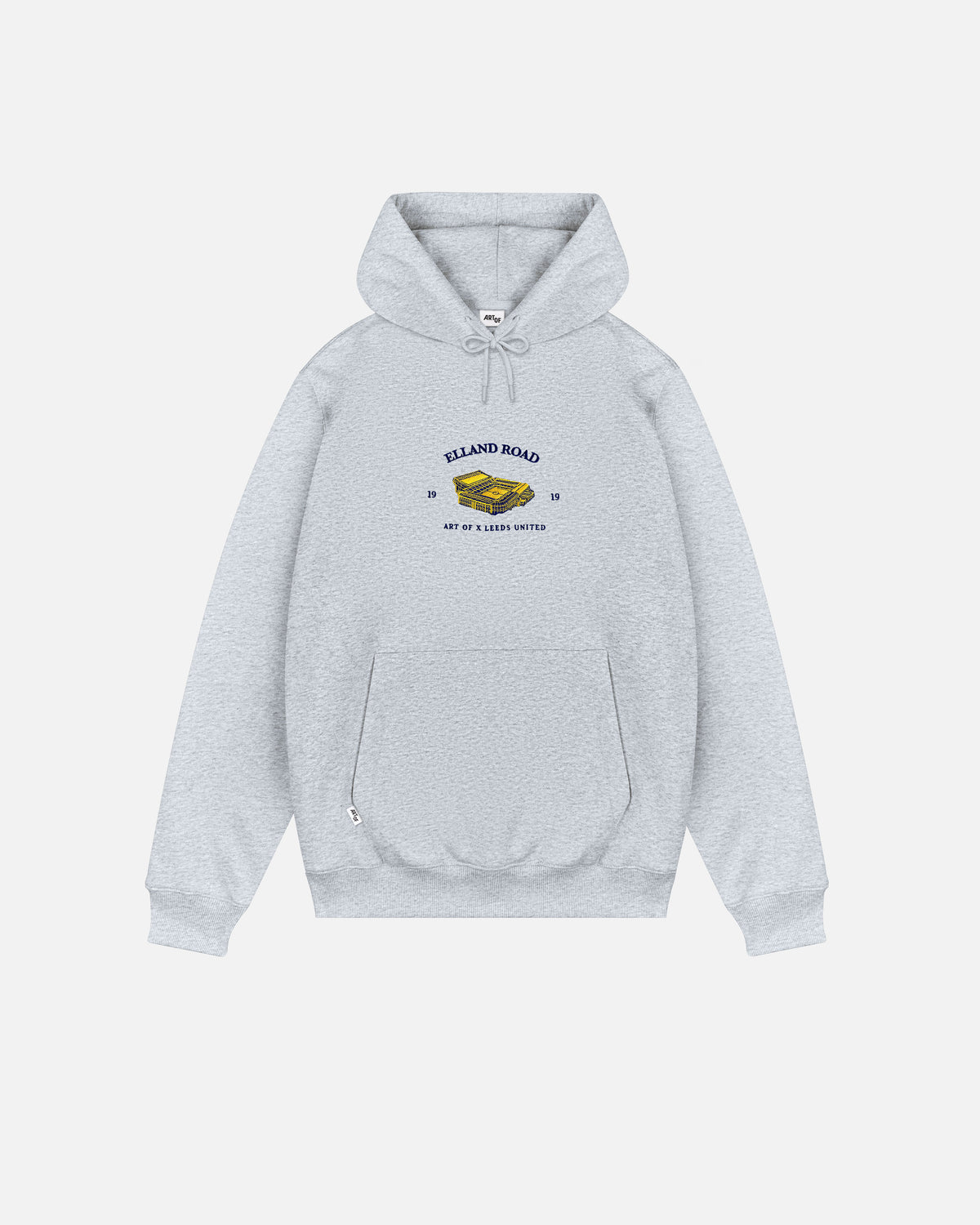 ART OF x Leeds United Stadium Hoodie | Grey Embroidered Football Sweat