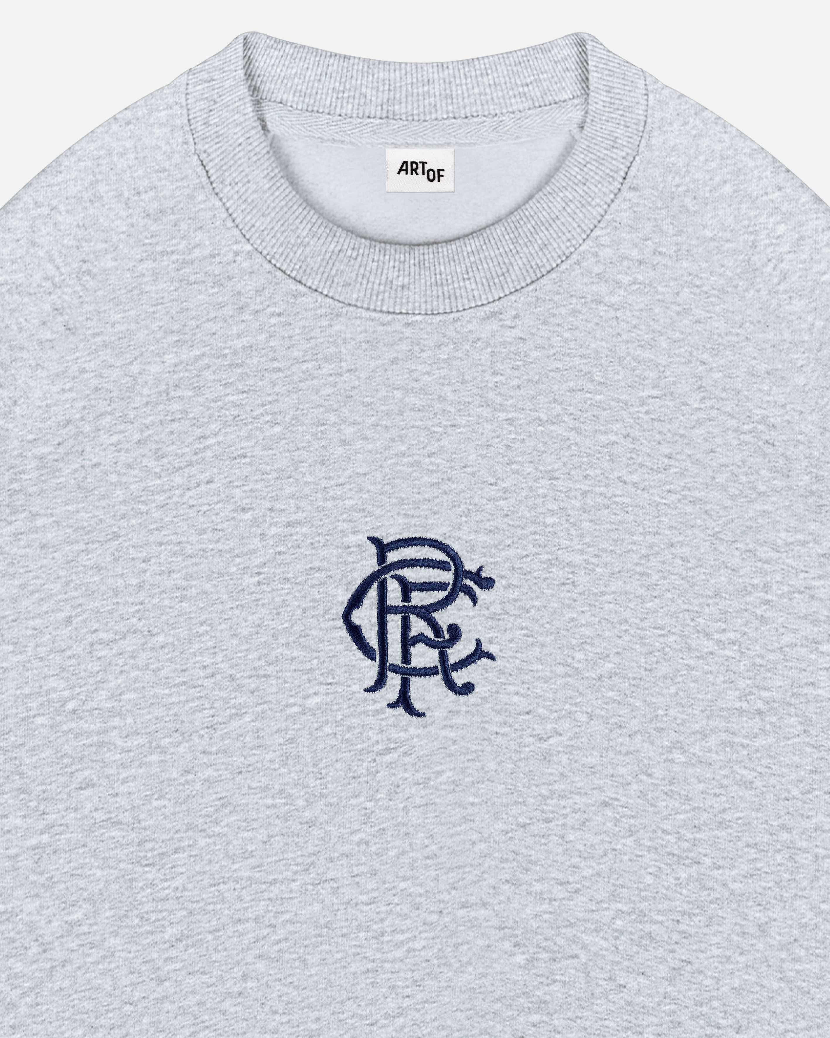 ART OF x Rangers Single Colour Crest Sweat | RFC Grey Football Jumper