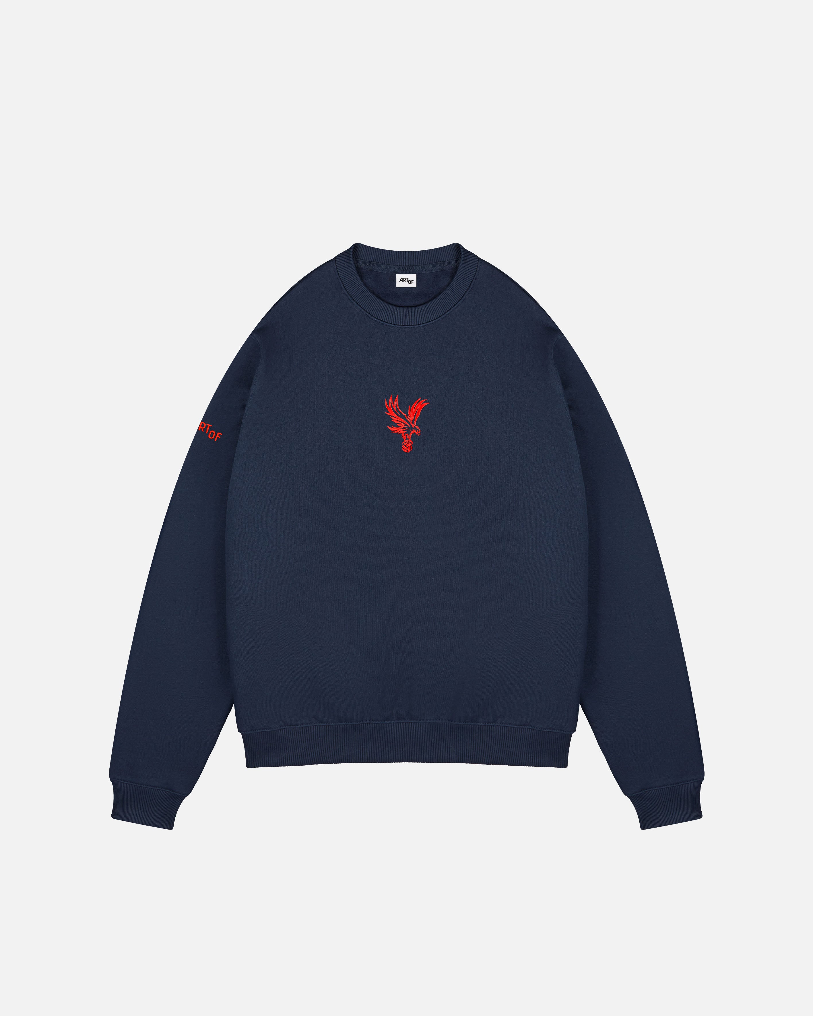 ART OF Crystal Palace Single Colour Crest Sweat | Navy Football Jumper
