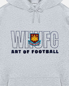 AOF x West Ham 90s Hoodie | Grey Embroidered Top | Art of Football