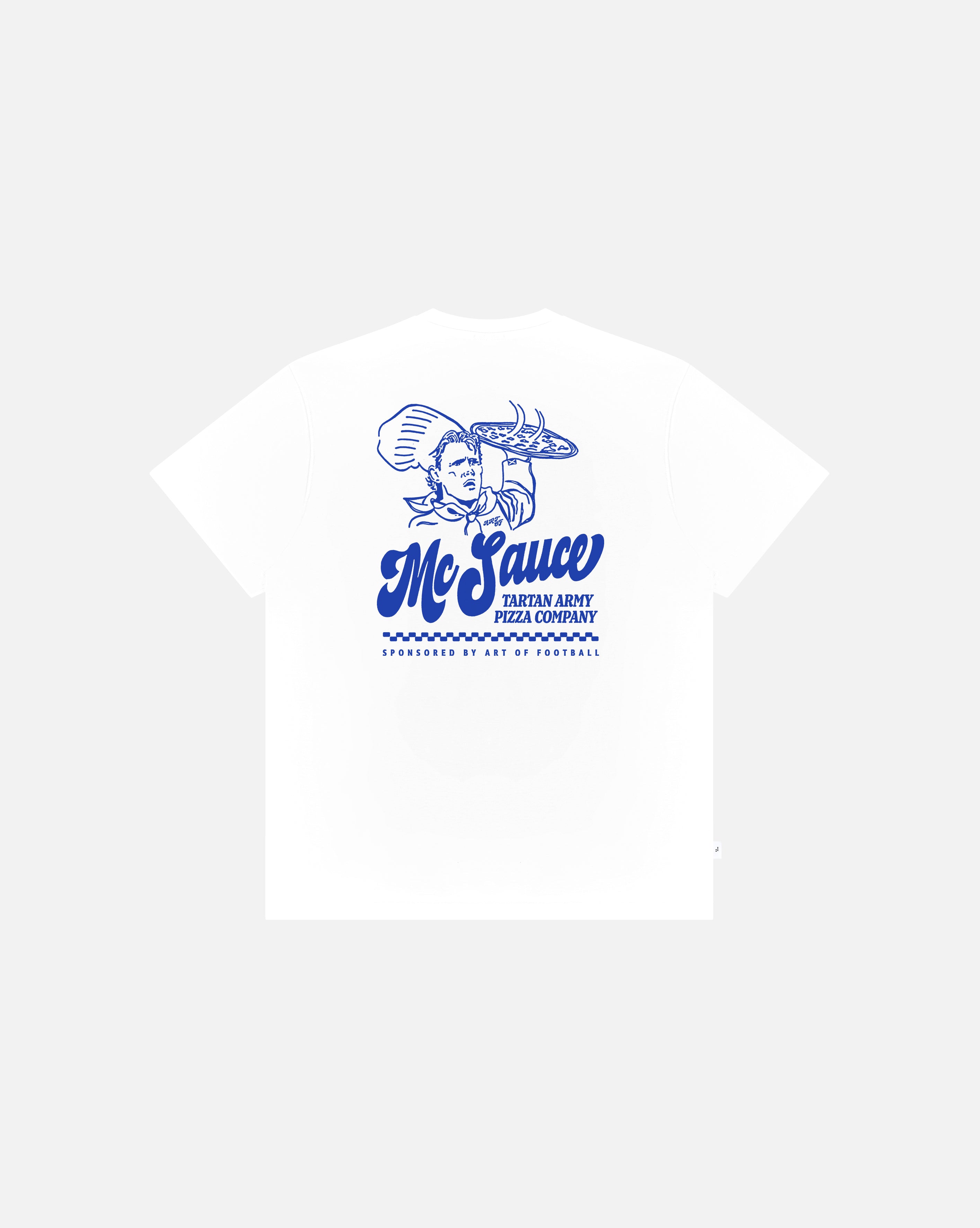 ART OF McSauce Pizza Co Tee | White Graphic Football T-shirt