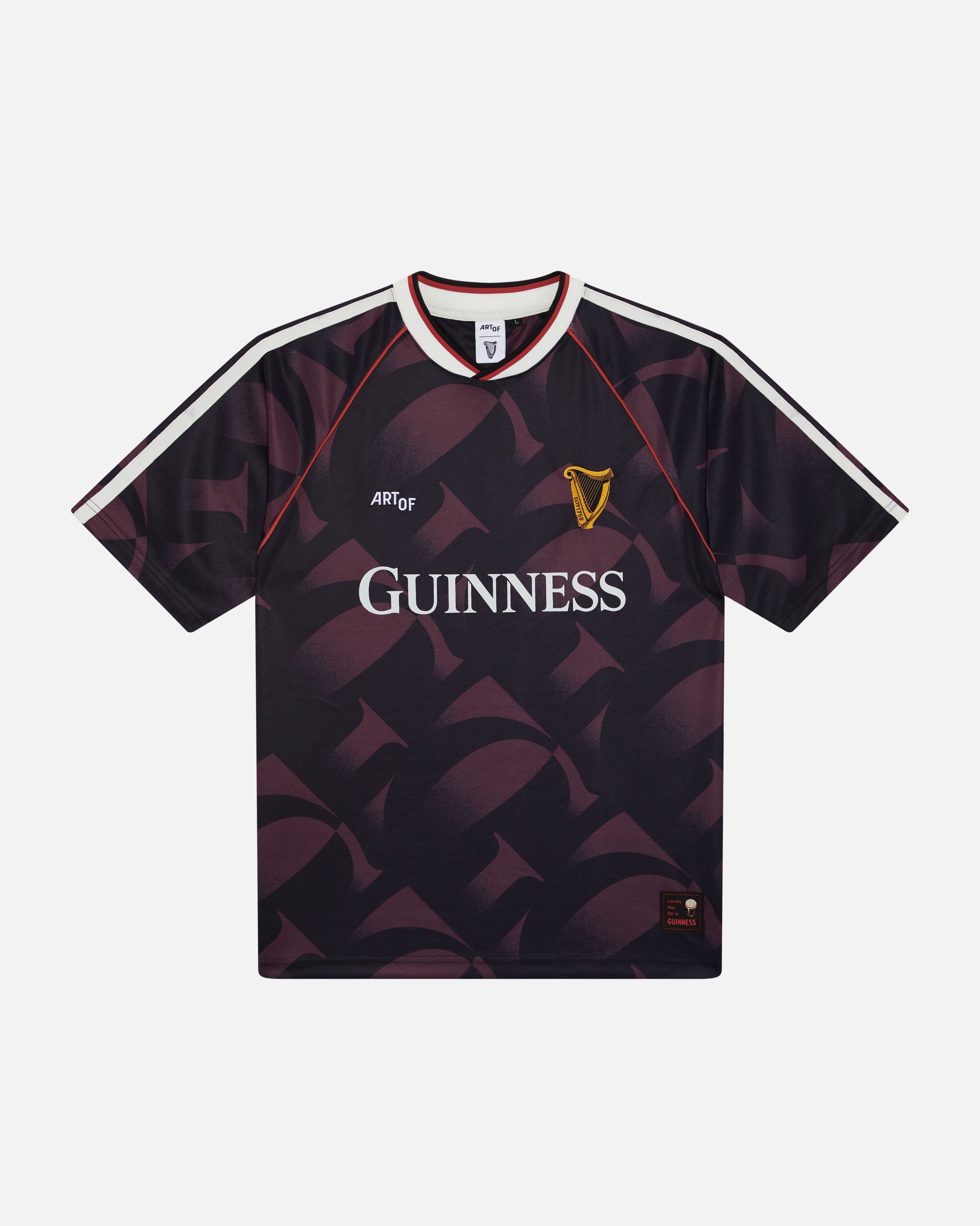 KIJUN Sunshine Football T-Shirt  キジュン ART OF x Guinness Season 2 Football Shirt | Burgundy Football Top