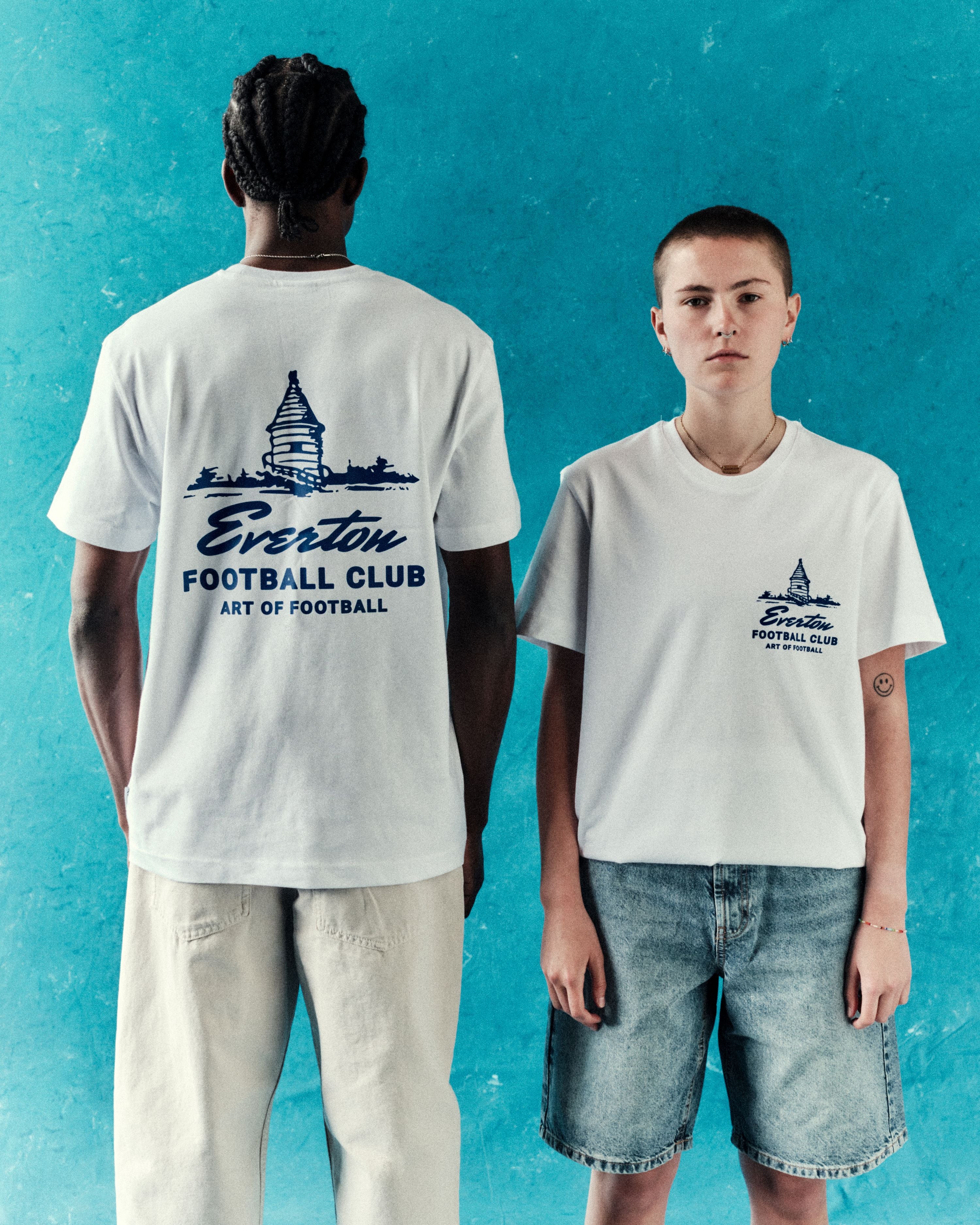 The Ennoy Professional TEE white ブルー ART OF x Everton Tower Tee | EFC White Graphic Football T-shirt