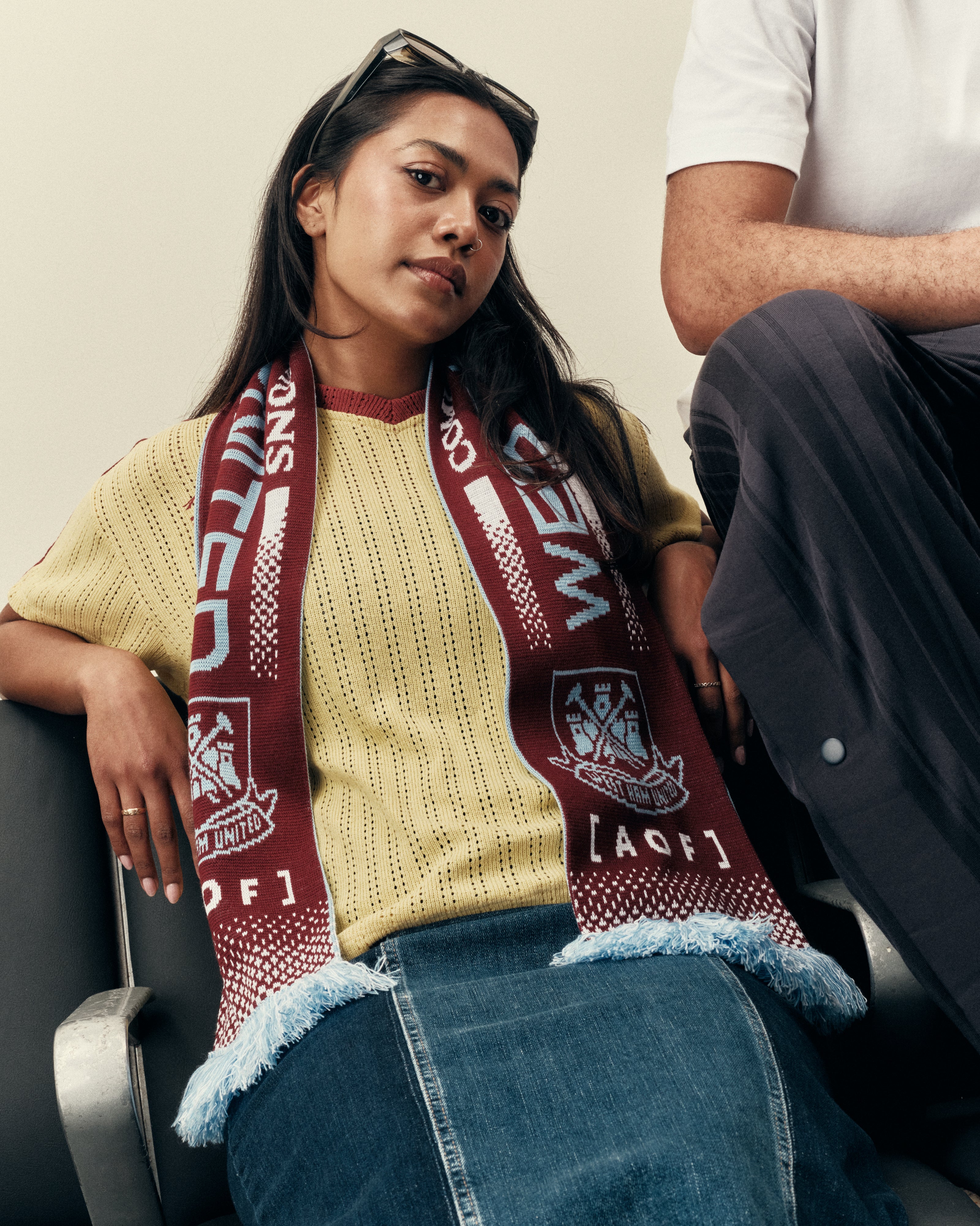 ART OF West Ham United 90s Scarf | WHUFC Knitted Football Accessories
