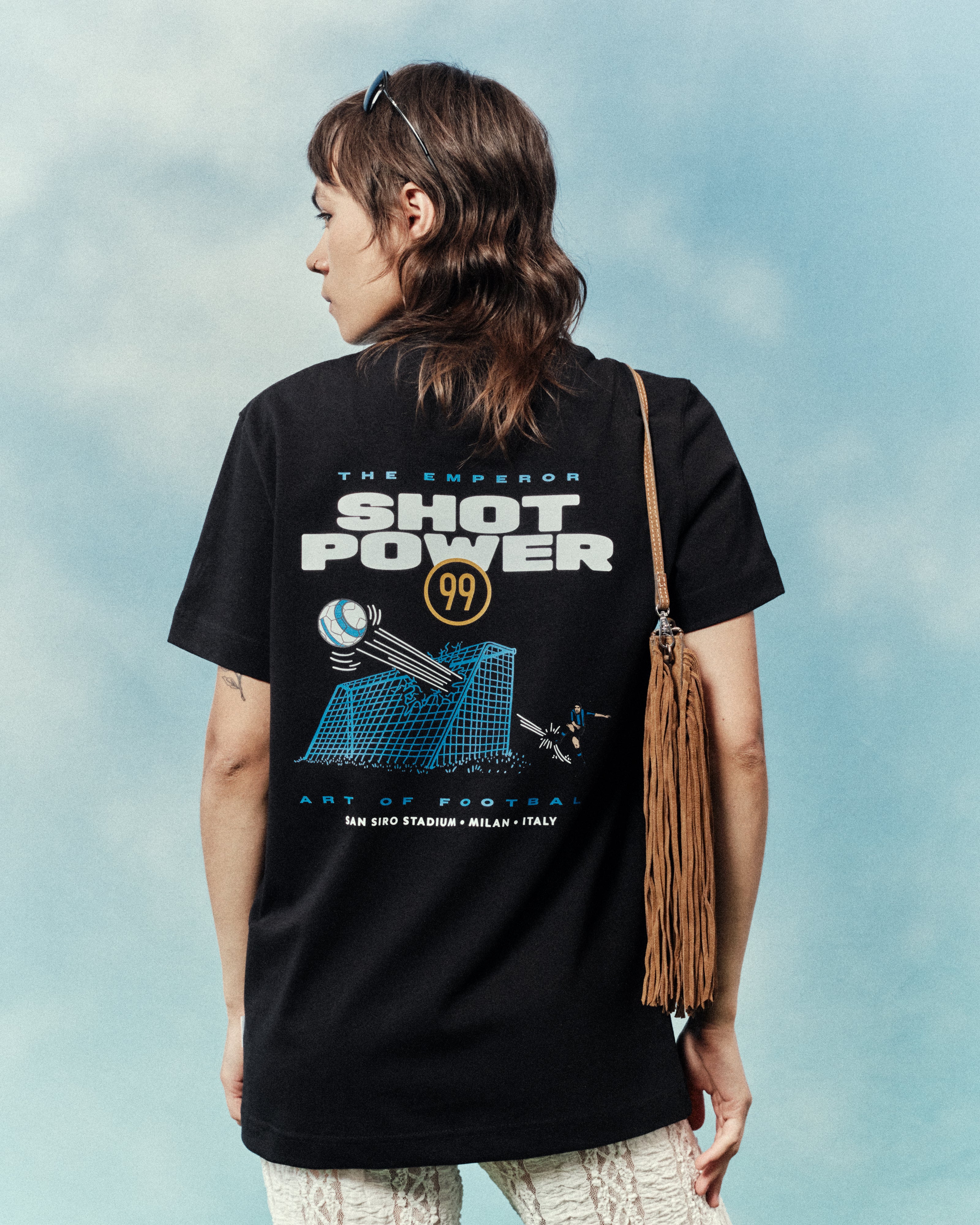 ART OF Inter Shot Power 99 Tee | AOF Black Graphic Football T-shirt