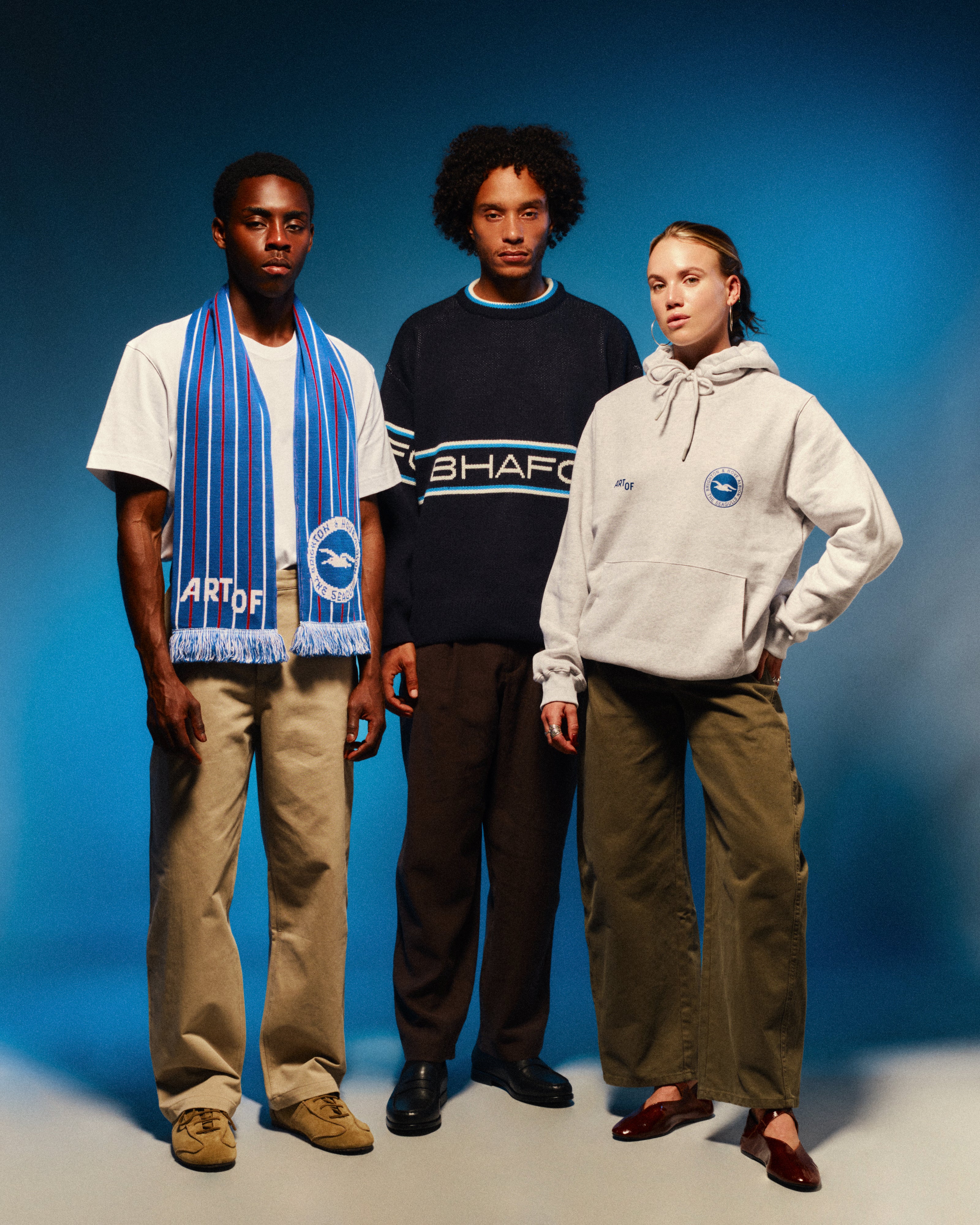 ART OF x Brighton Heritage Hoodie | BHAFC Grey Printed Football Sweat