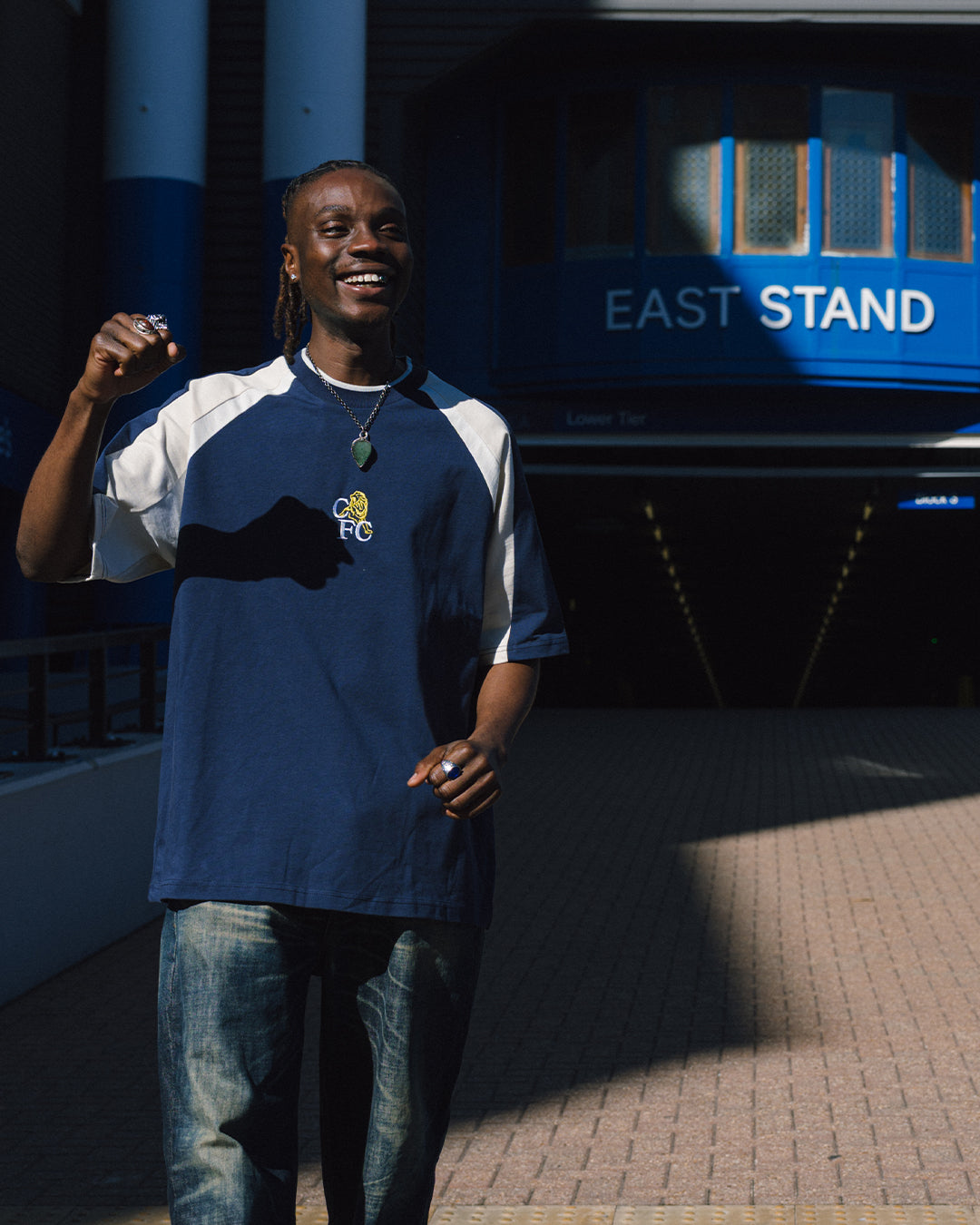 ART OF Chelsea Oversized Panelled Tee | Embroidered Football T-shirt