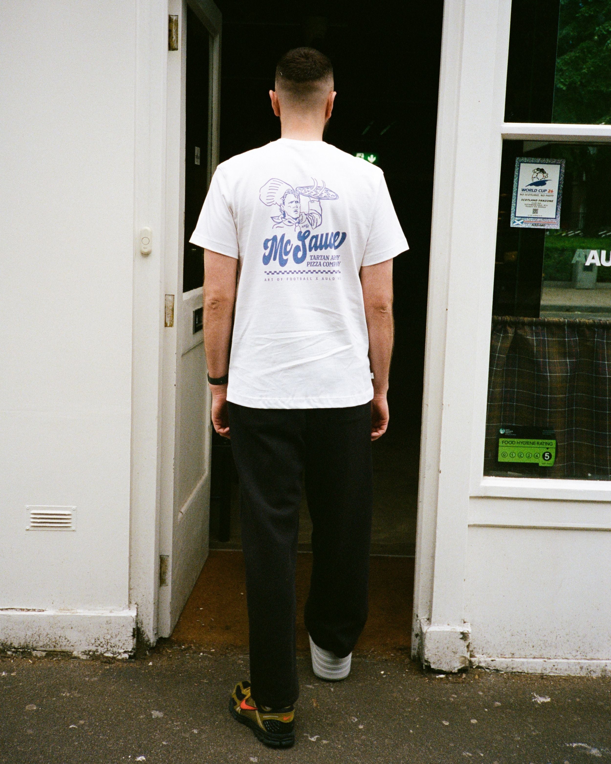 ART OF McSauce Pizza Co Tee | White Graphic Football T-shirt