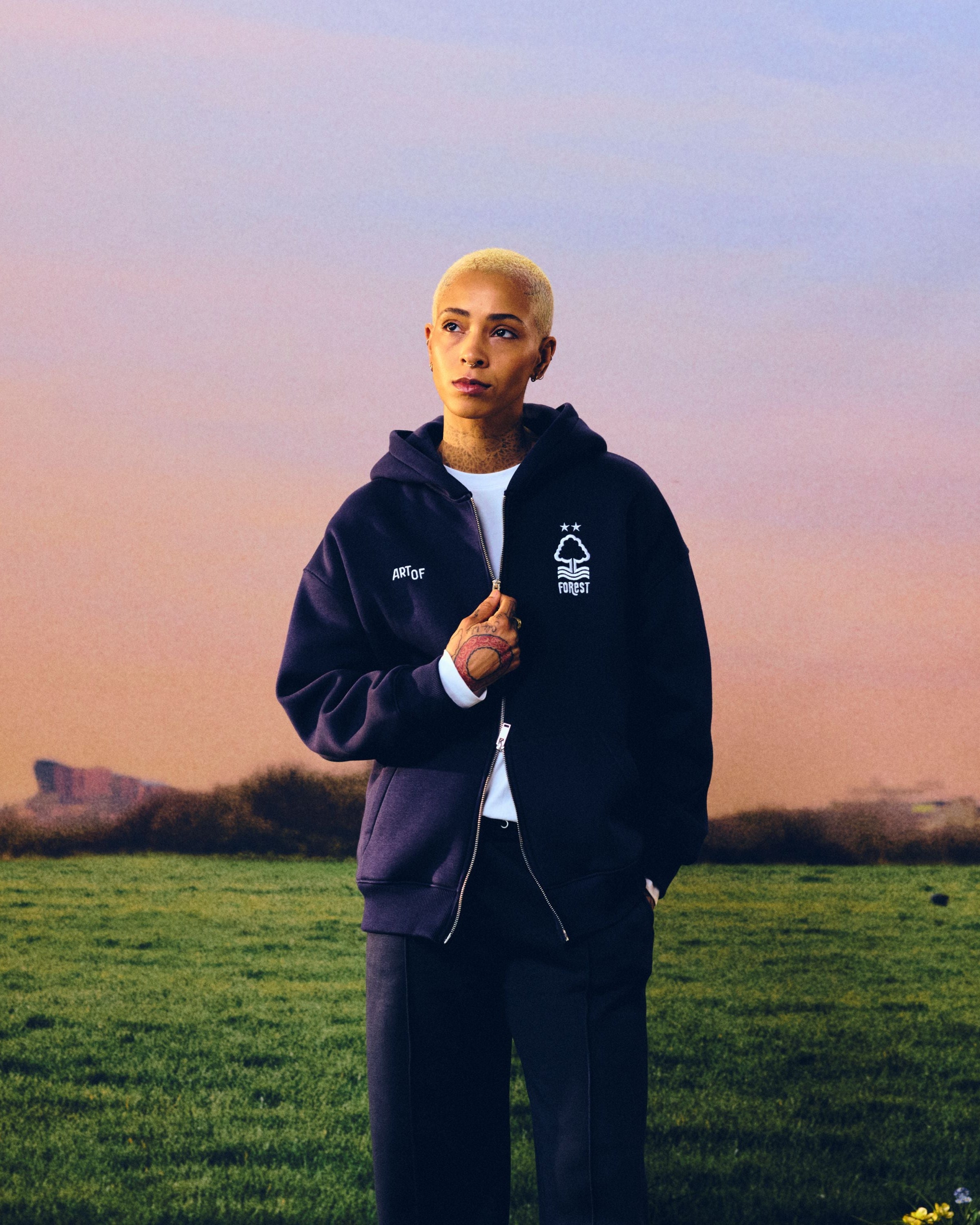 ART OF x Forest Zip Through Hoodie | NFFC Debossed Football Sweat