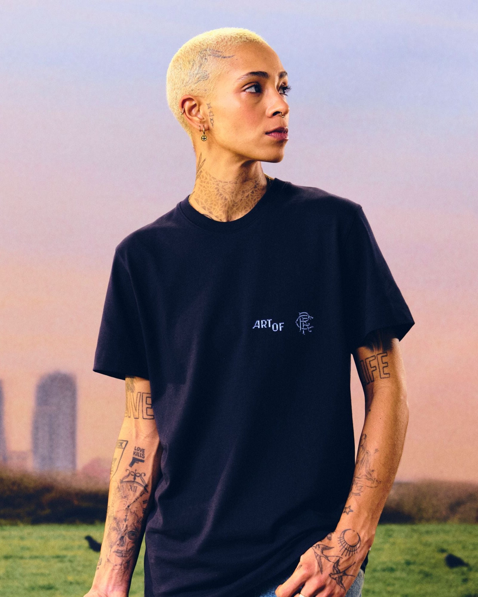 ART OF x Rangers 00s Graphic Tee | RFC Navy Printed Football T-shirt