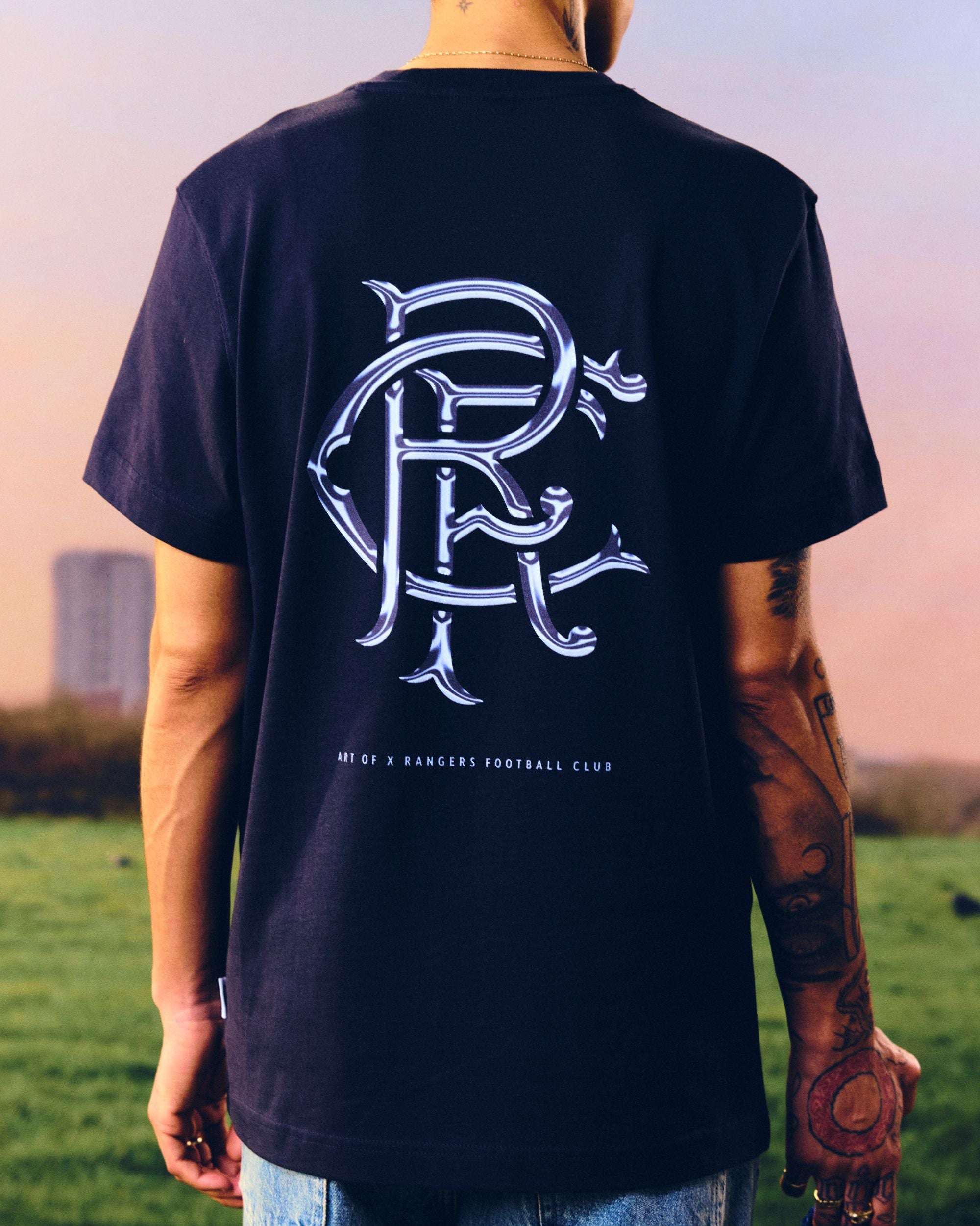 ART OF x Rangers 00s Graphic Tee | RFC Navy Printed Football T-shirt
