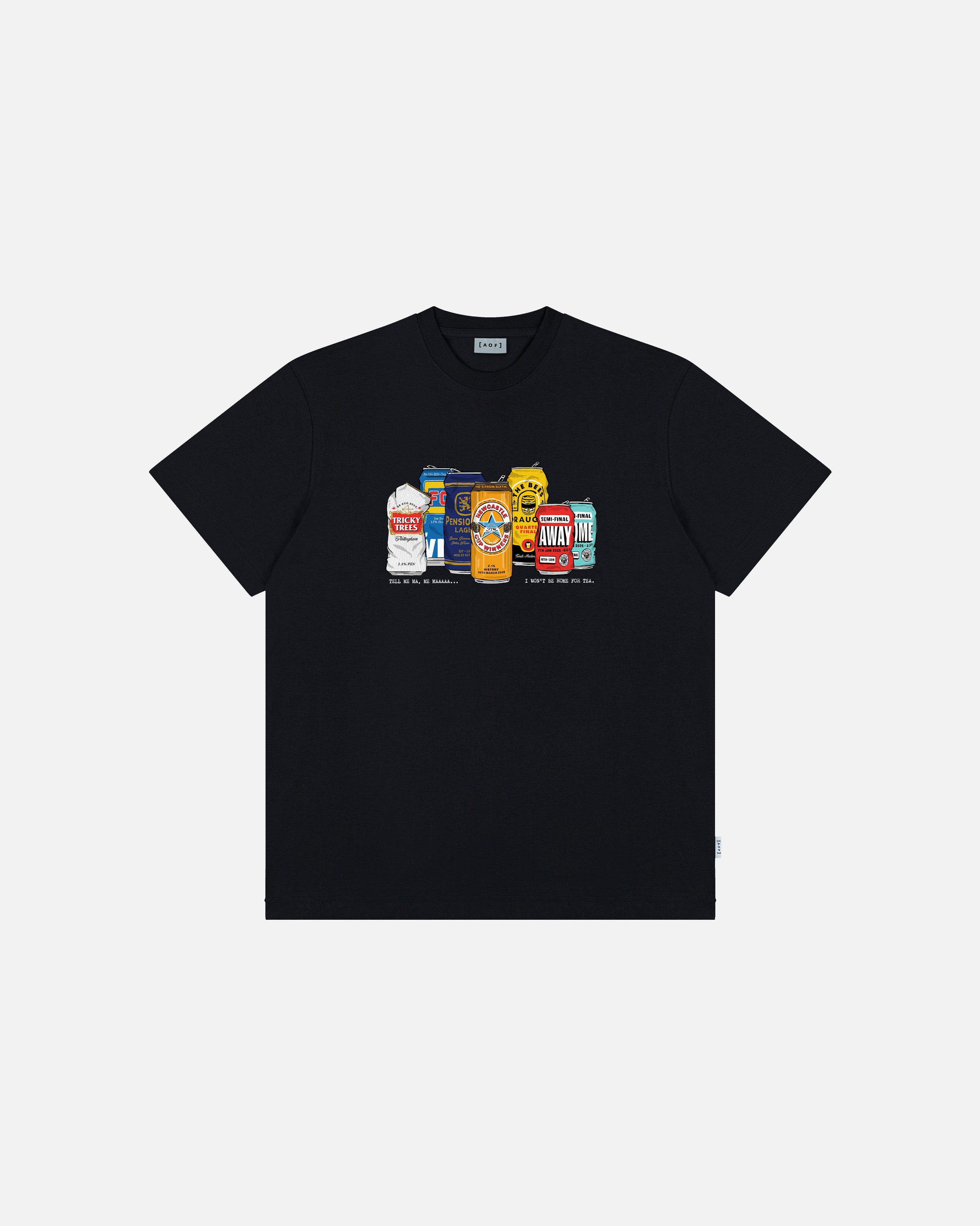AOF x NUFC Cup Winners Cans Tee | Black T-shirt | Art of Football