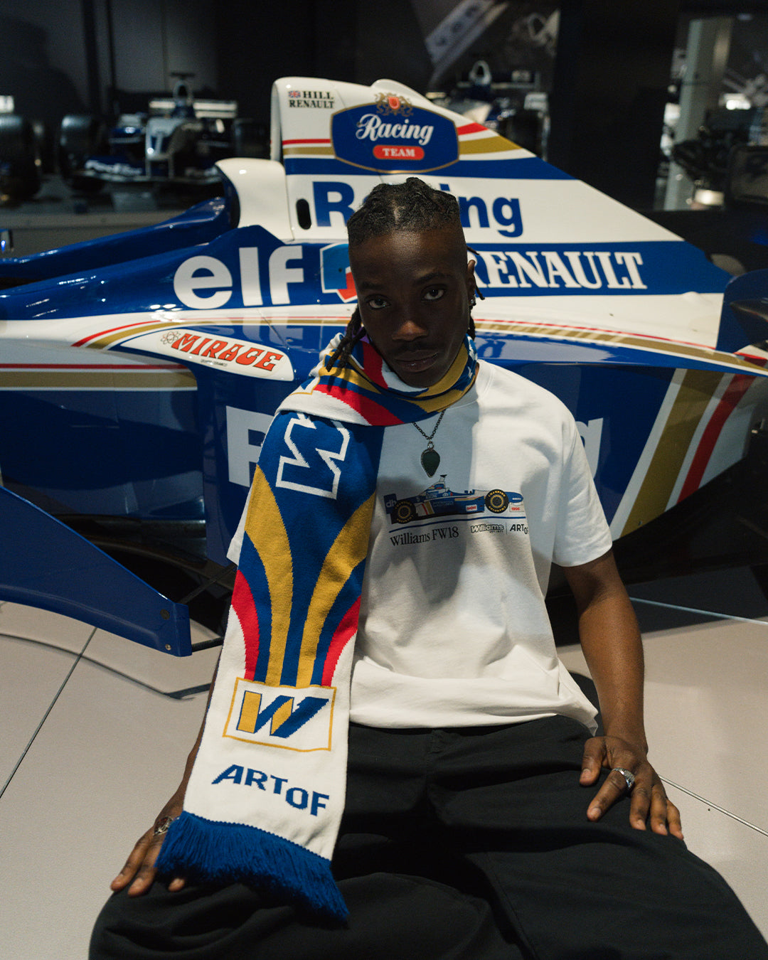 ART OF Williams '96 Championship Scarf | Knitted Car Racing Accessory