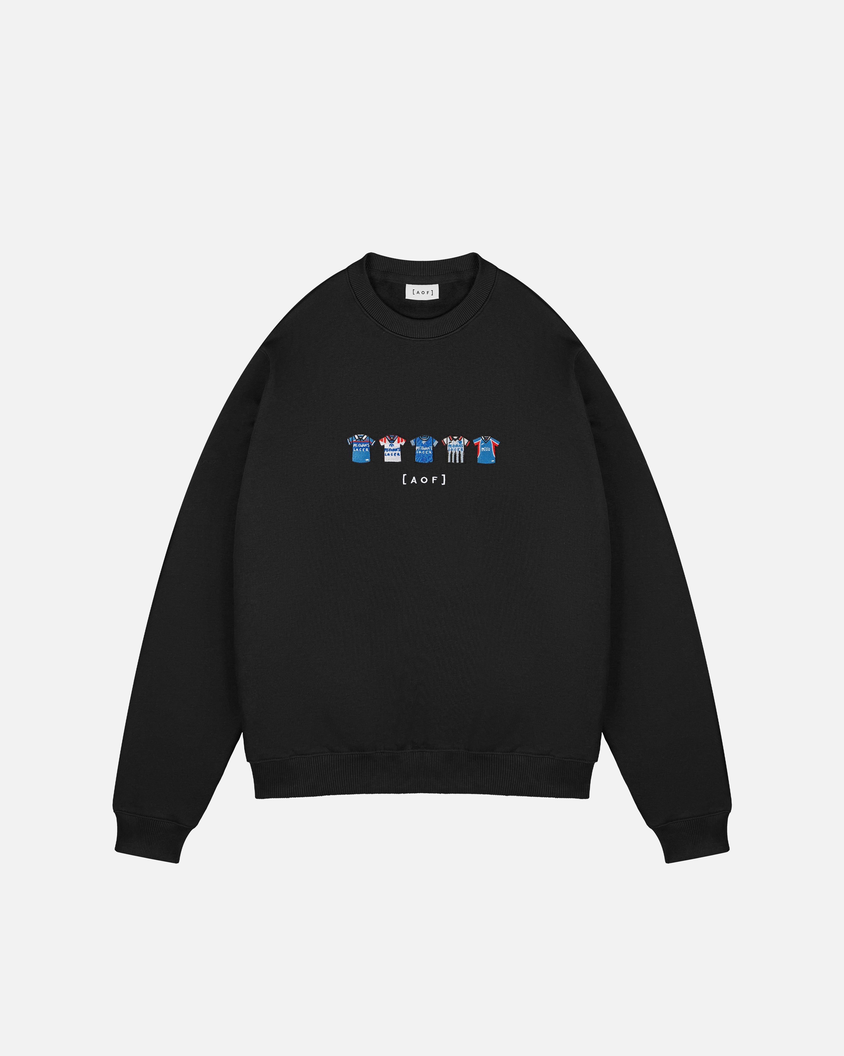 AOF Gers Embroidered Classics | Black Sweat | Art of Football