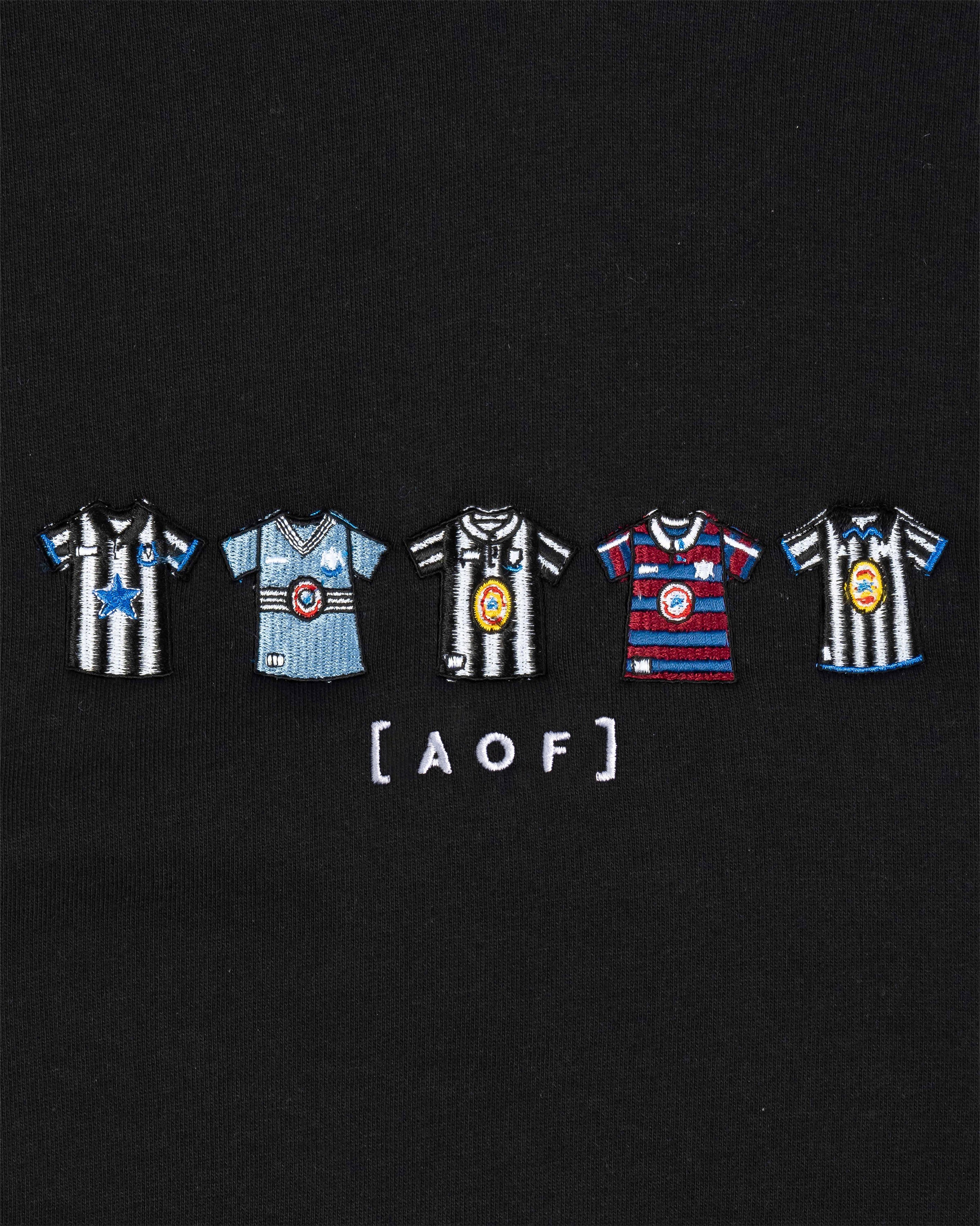 AOF Toon Embroidered Classics | Black Hoodie | Art of Football