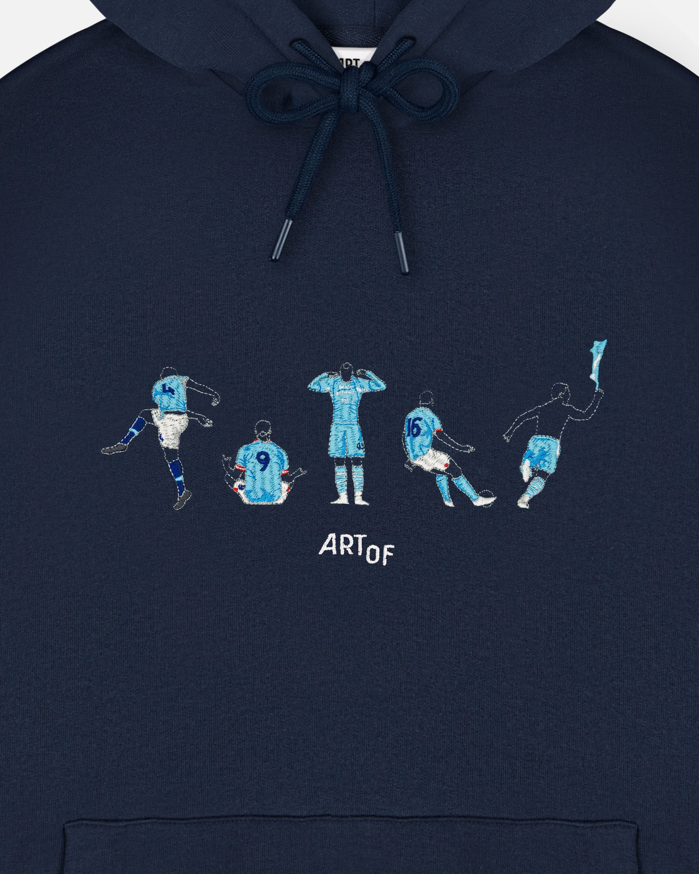 ART OF x MCFC Embroidered Icons Navy Hoodie | AOF Football Sweat
