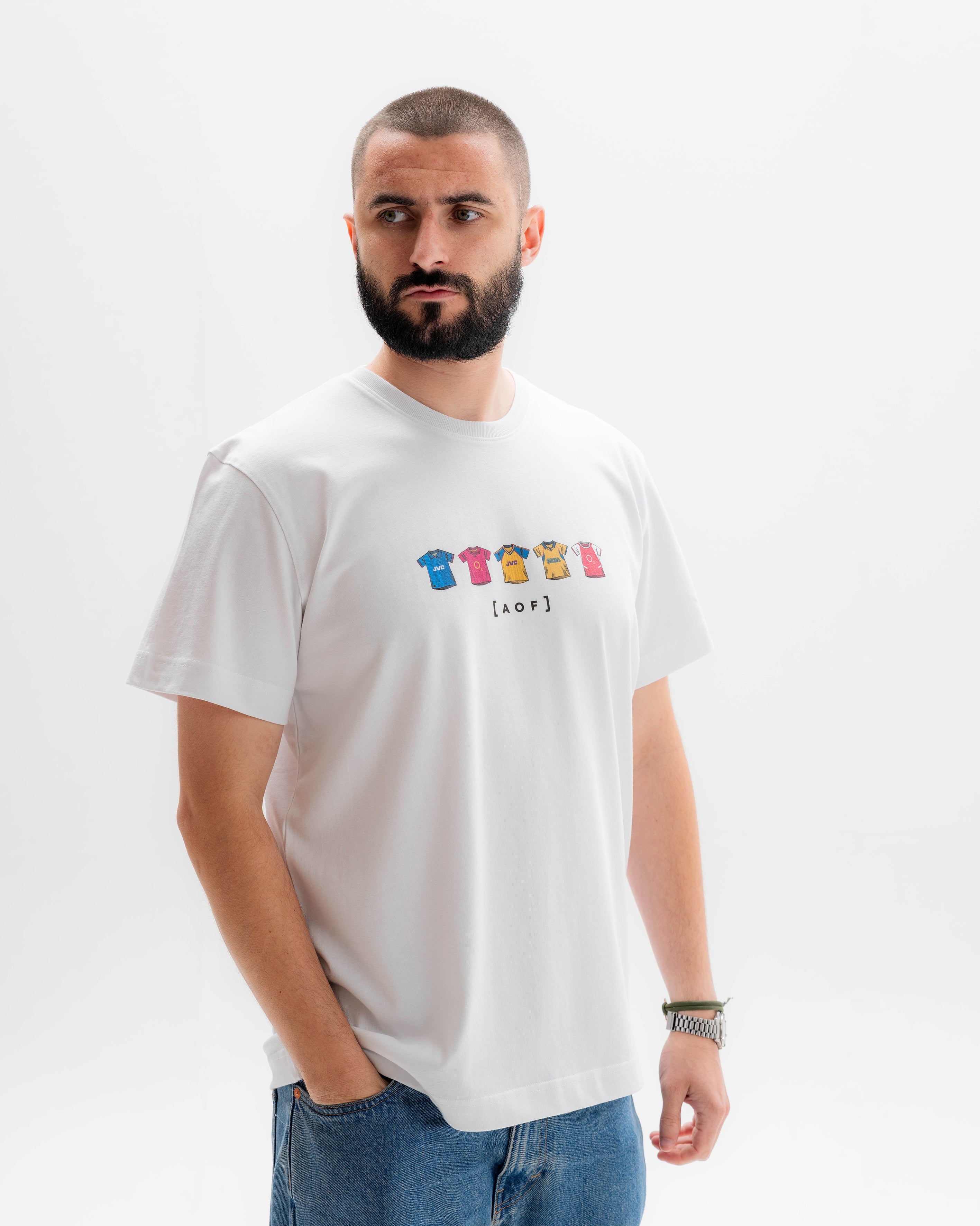 AOF AFC Printed Classics Tee | White Graphic T-shirt | Art of Football