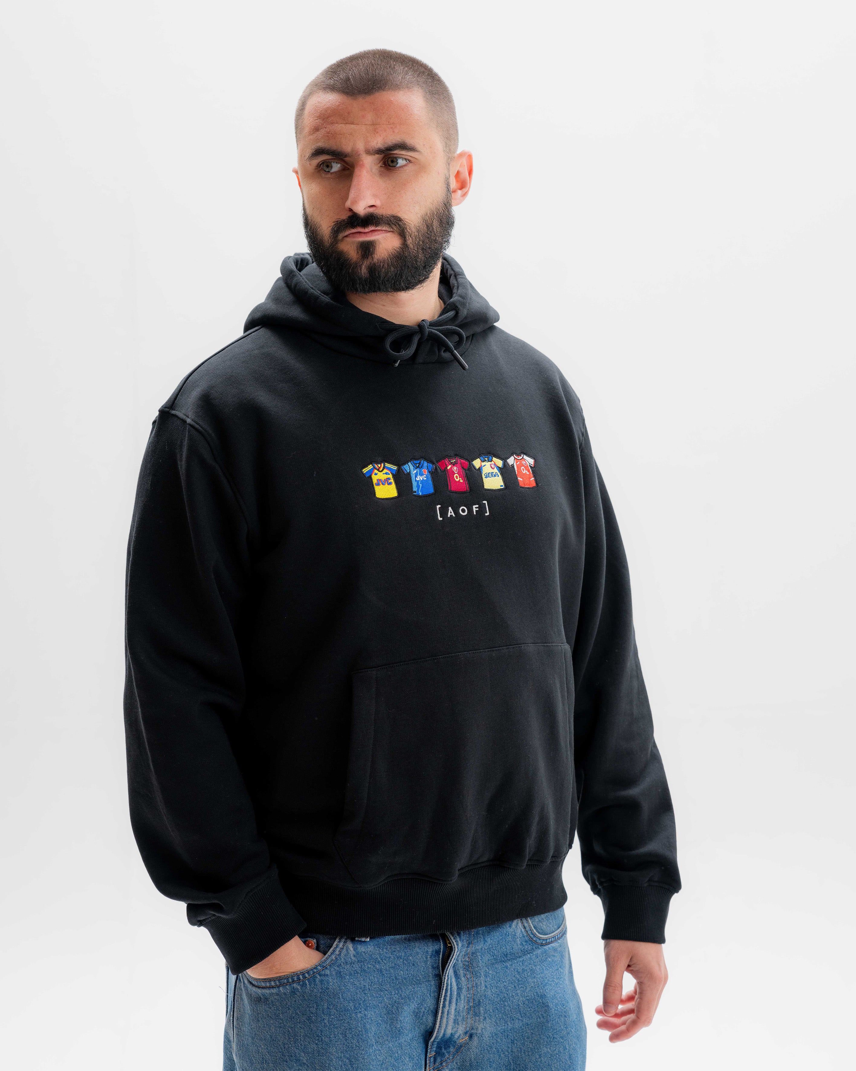 AOF AFC Embroidered Classics | Black Hoodie | Art of Football