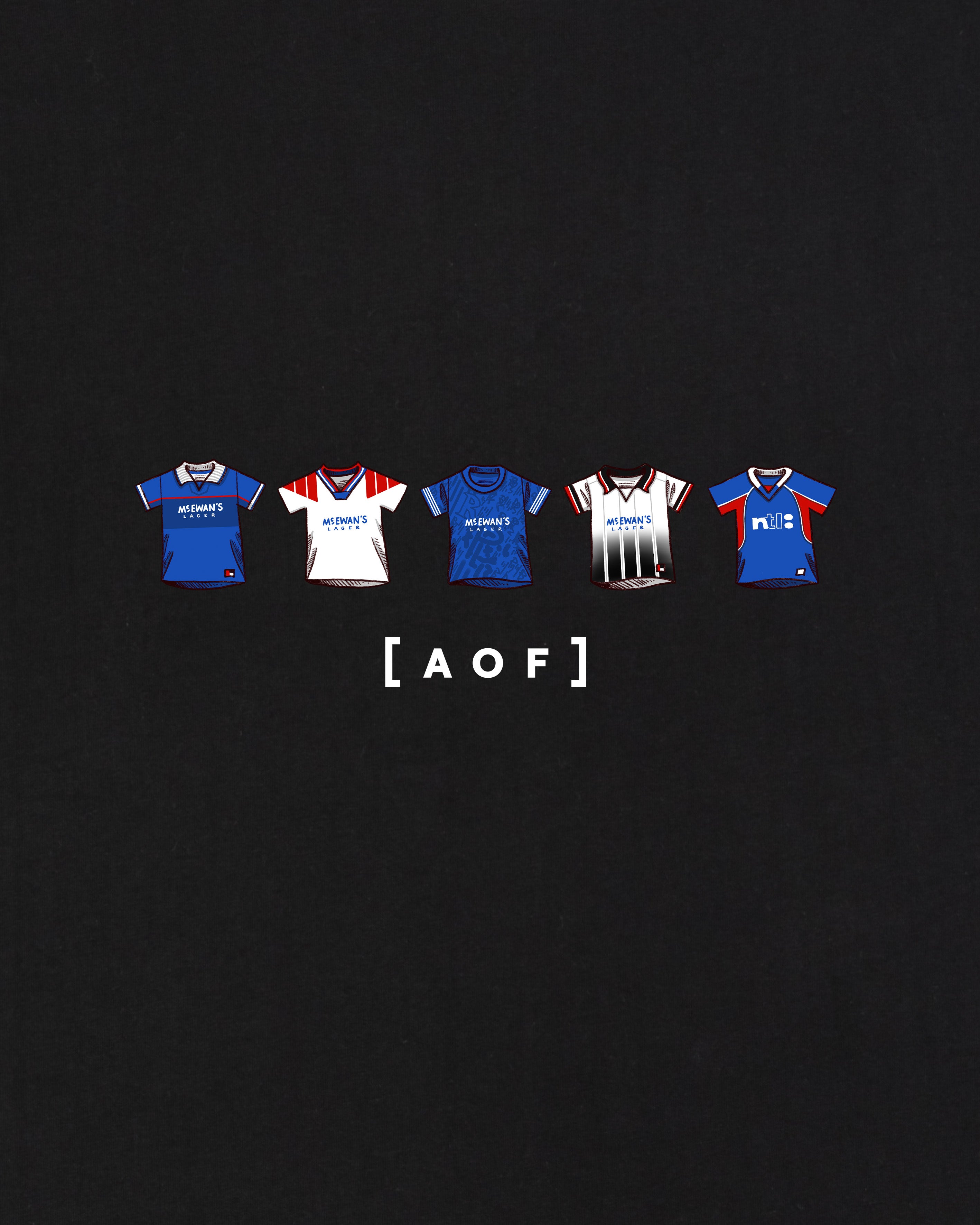 AOF RFC Printed Classics Tee | Black Graphic T-shirt | Art of Football