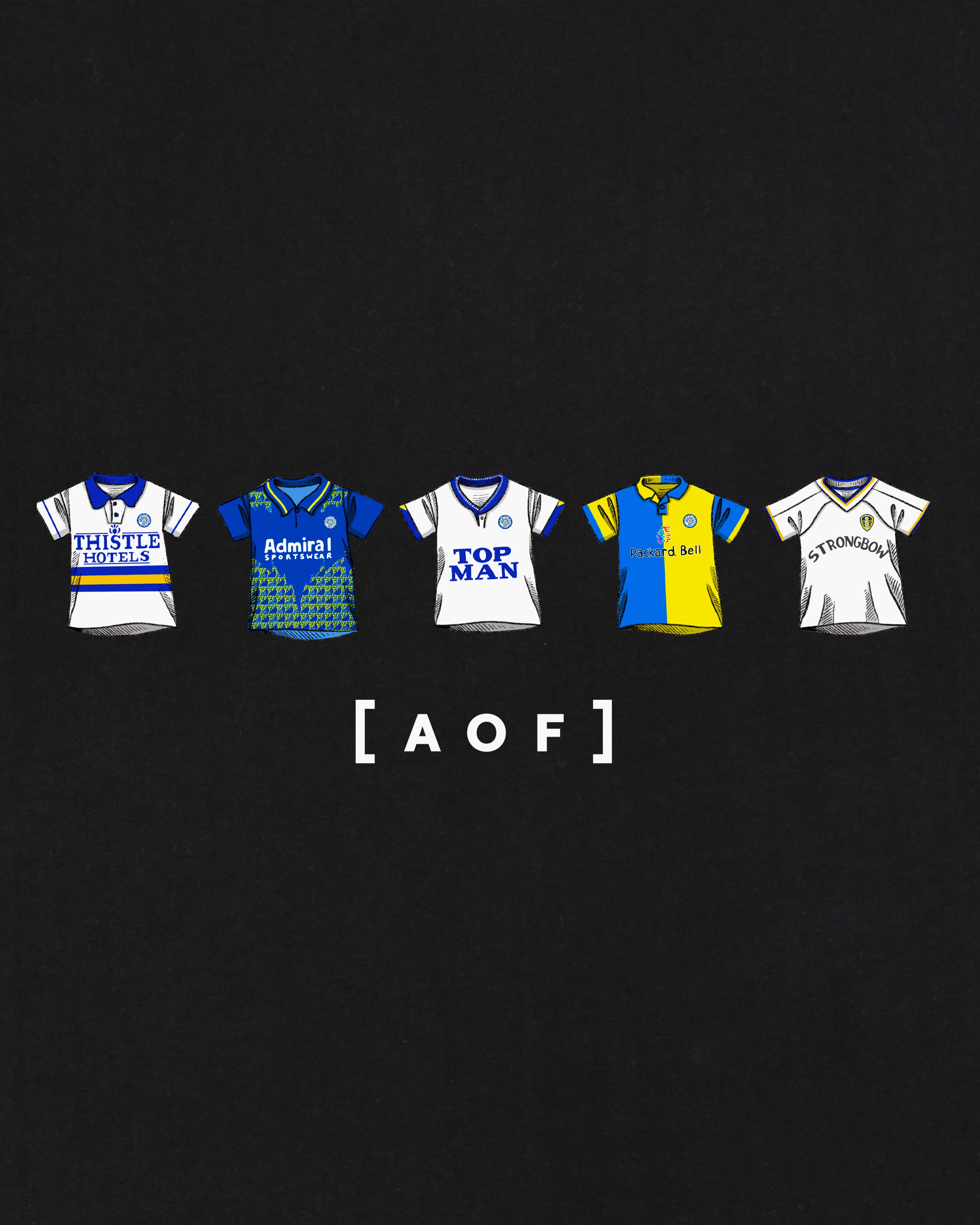 AOF Leeds Printed Classics Tee | Black T-shirt | Art of Football