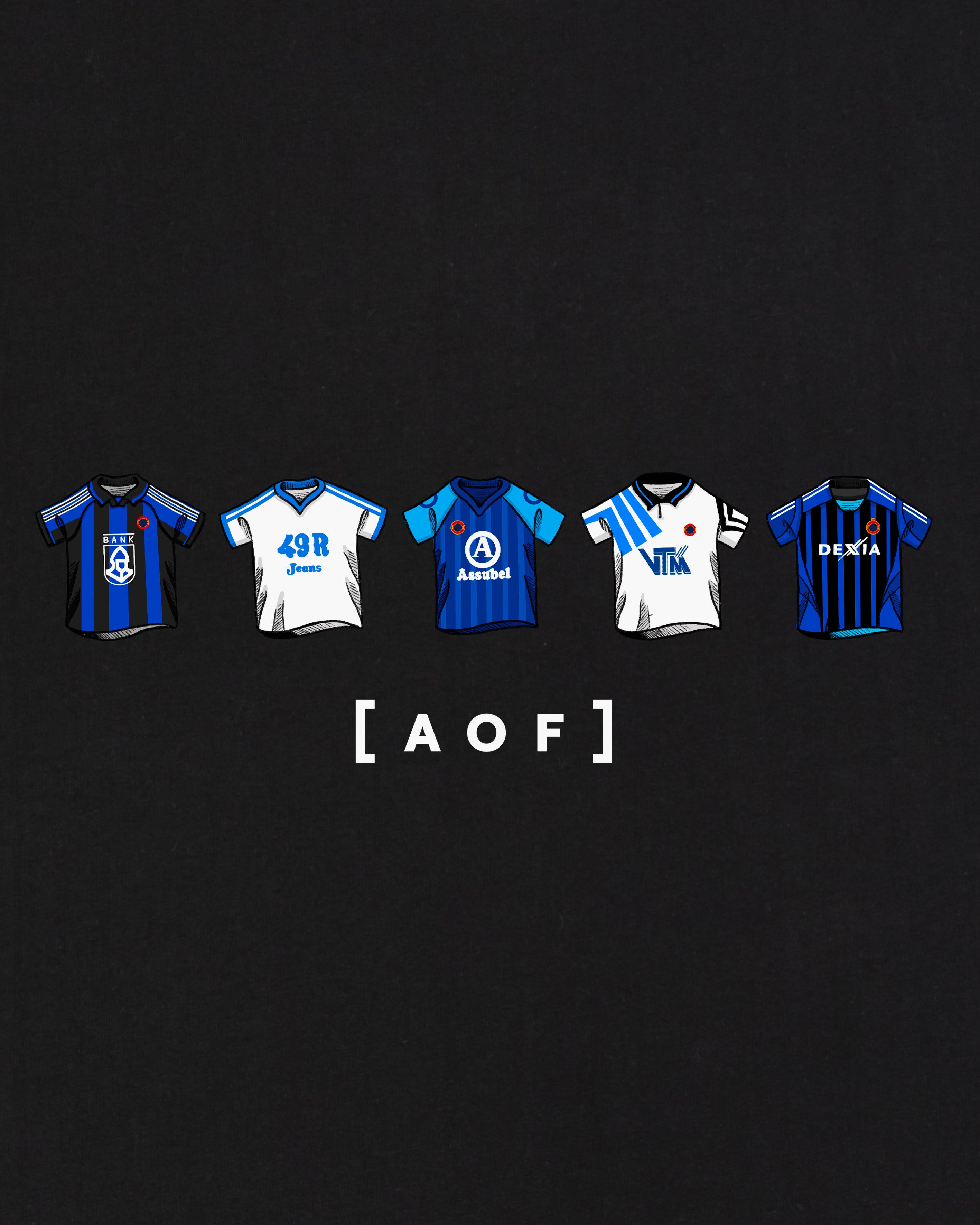 AOF Club Brugge Printed Classics Tee | Black & White Graphic T-shirt