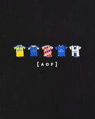 AOF Pensioners Printed Classics Tee | Black T-shirt | Art of Football