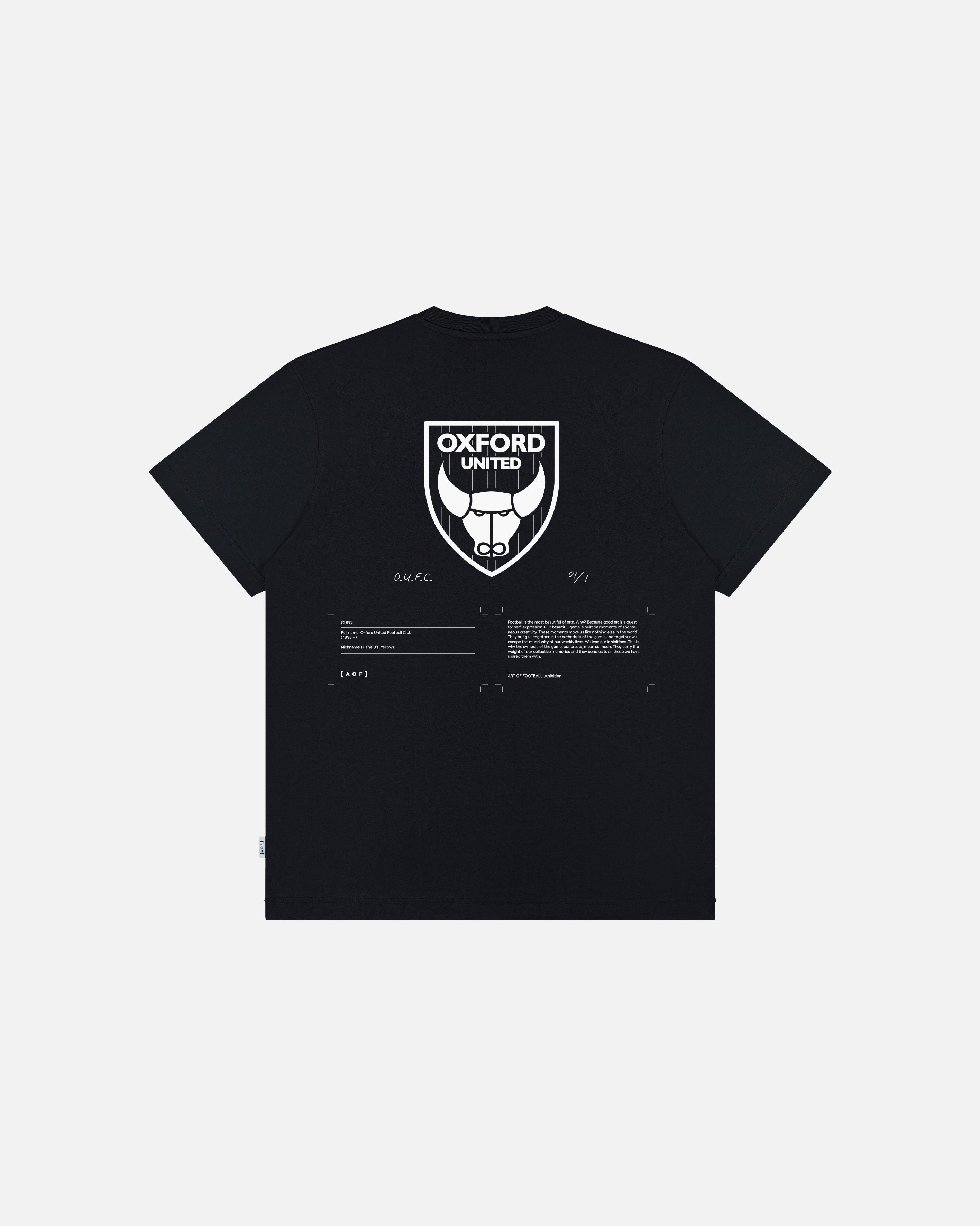 AOF x Oxford Exhibition Tee | Black Graphic T-shirt | Art of Football