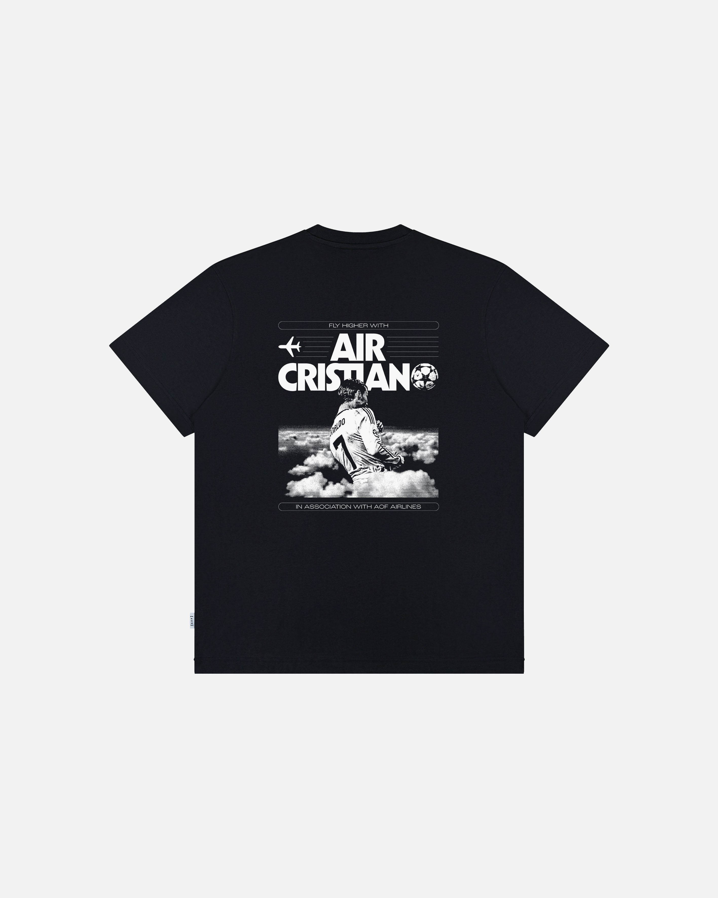 AOF AIR Cristiano Tee | Black Graphic T-shirt | Art of Football