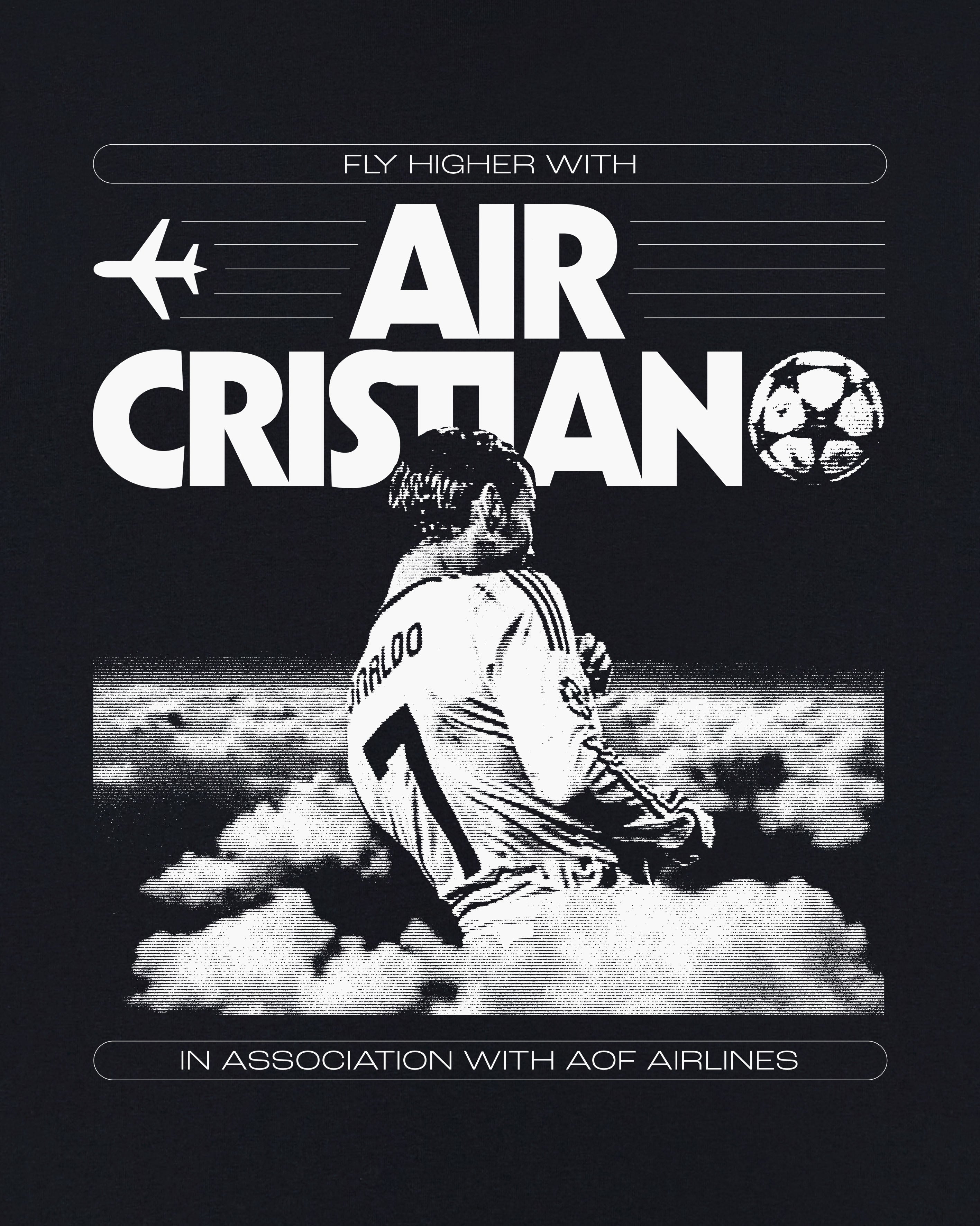 AOF AIR Cristiano Tee | Black Graphic T-shirt | Art of Football