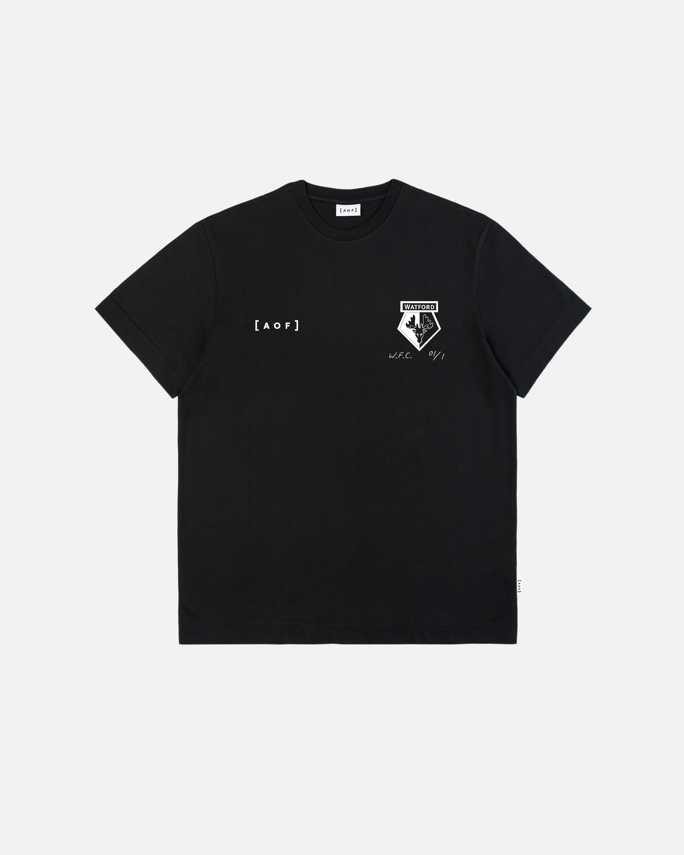 AOF x Watford Exhibition Tee | Black Graphic T-shirt | Art of Football