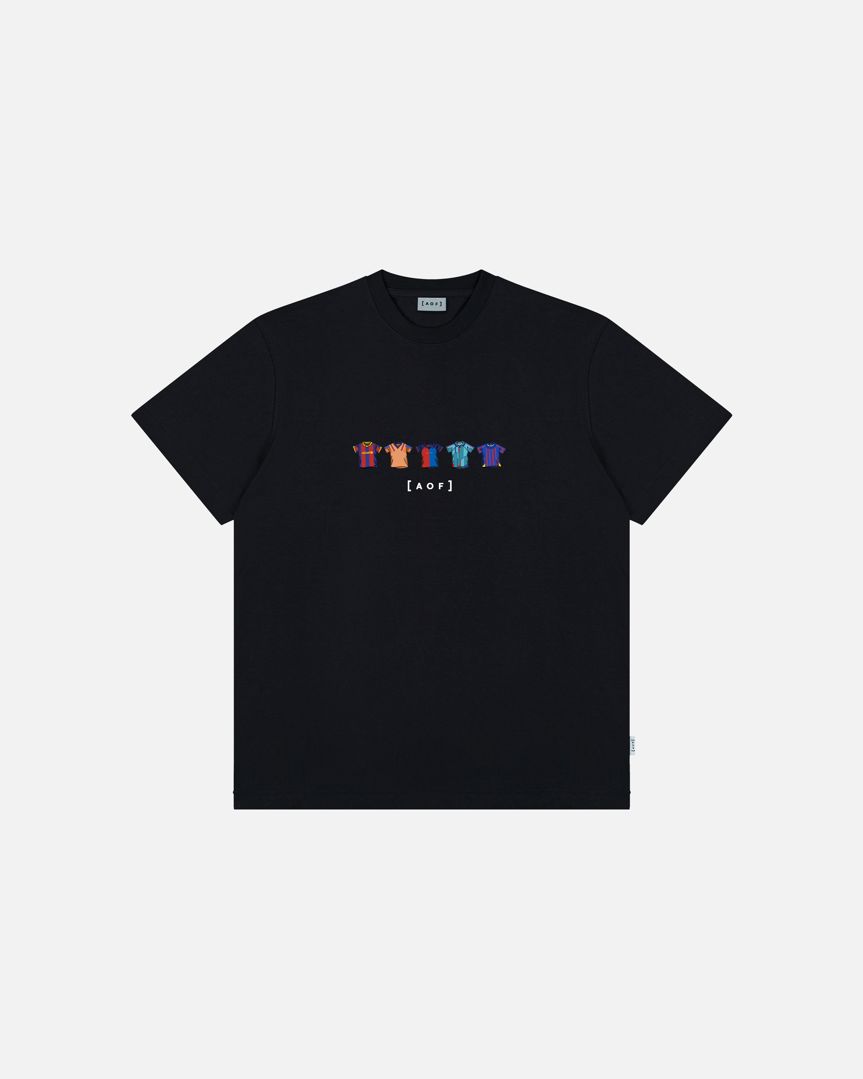 AOF Barcelona Printed Classics Tee | Black T-shirt | Art of Football