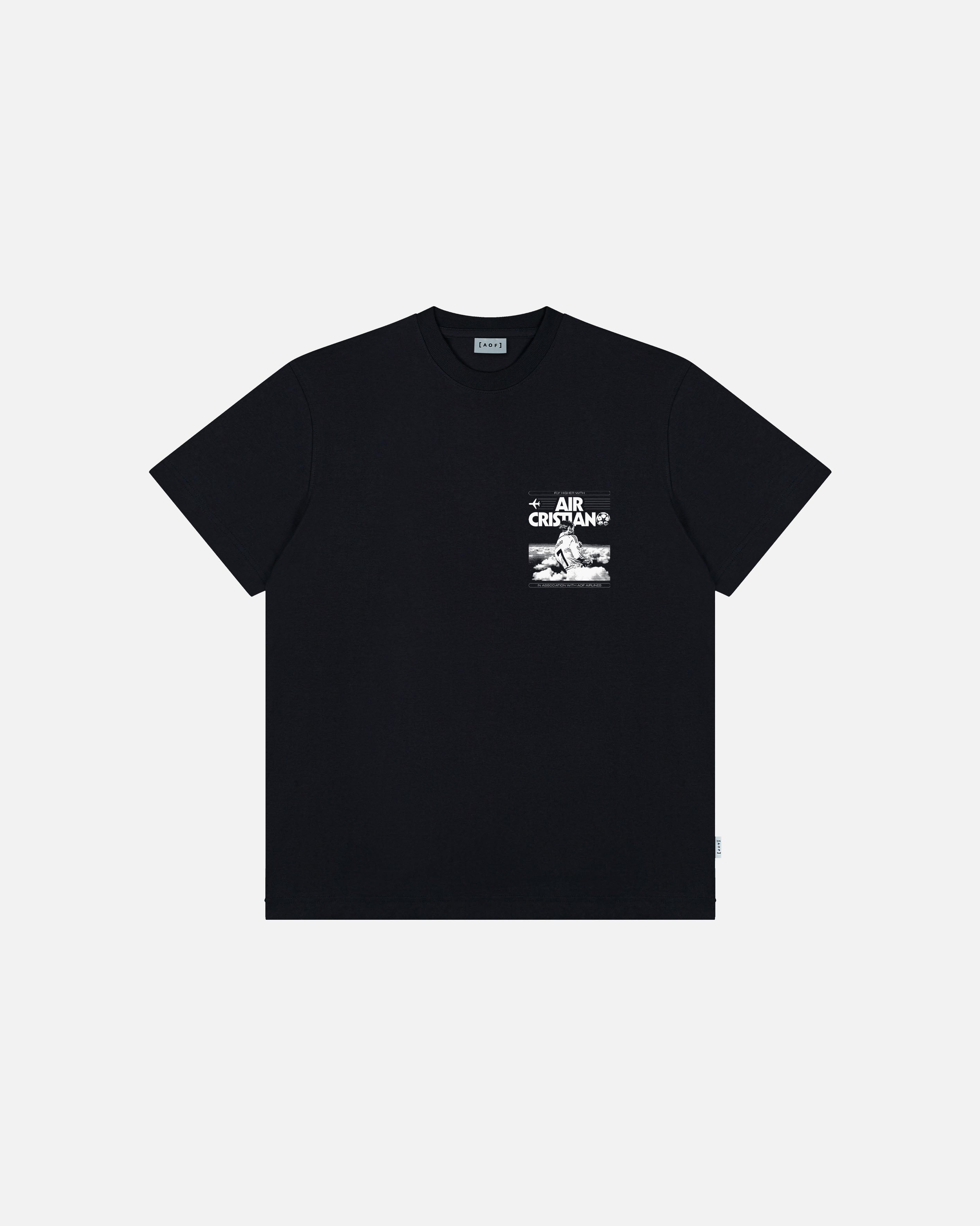 AOF AIR Cristiano Tee | Black Graphic T-shirt | Art of Football