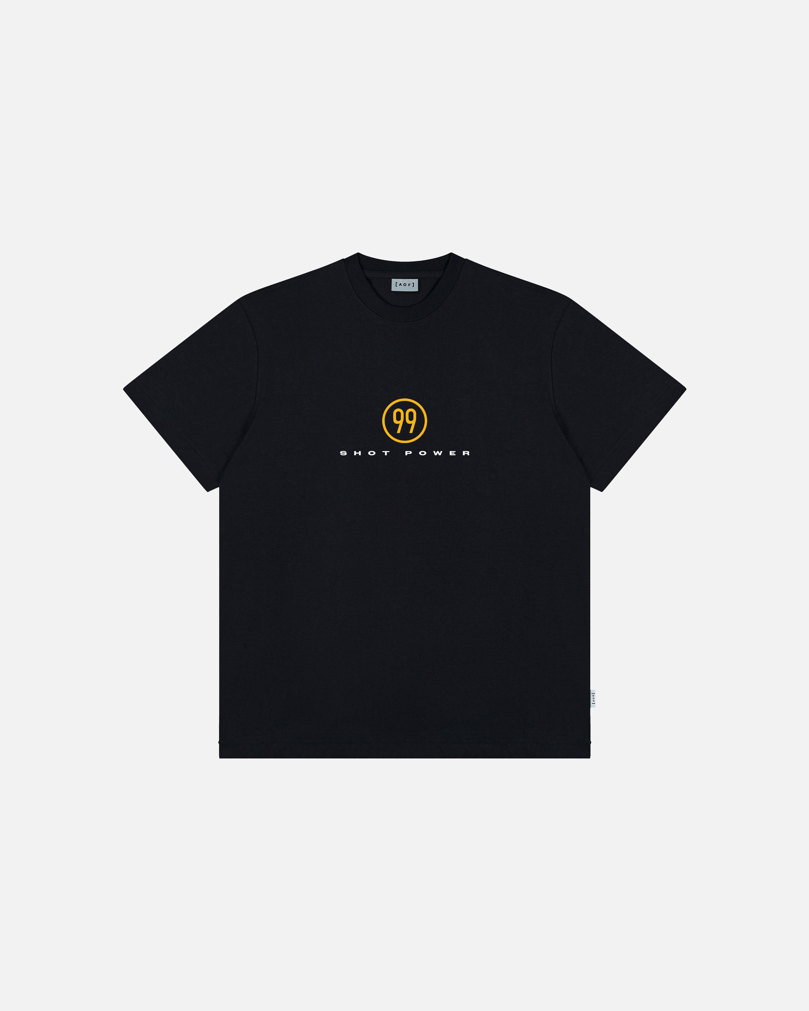 AOF Shot Power 99 Tee | Black Graphic T-shirt | Art of Football