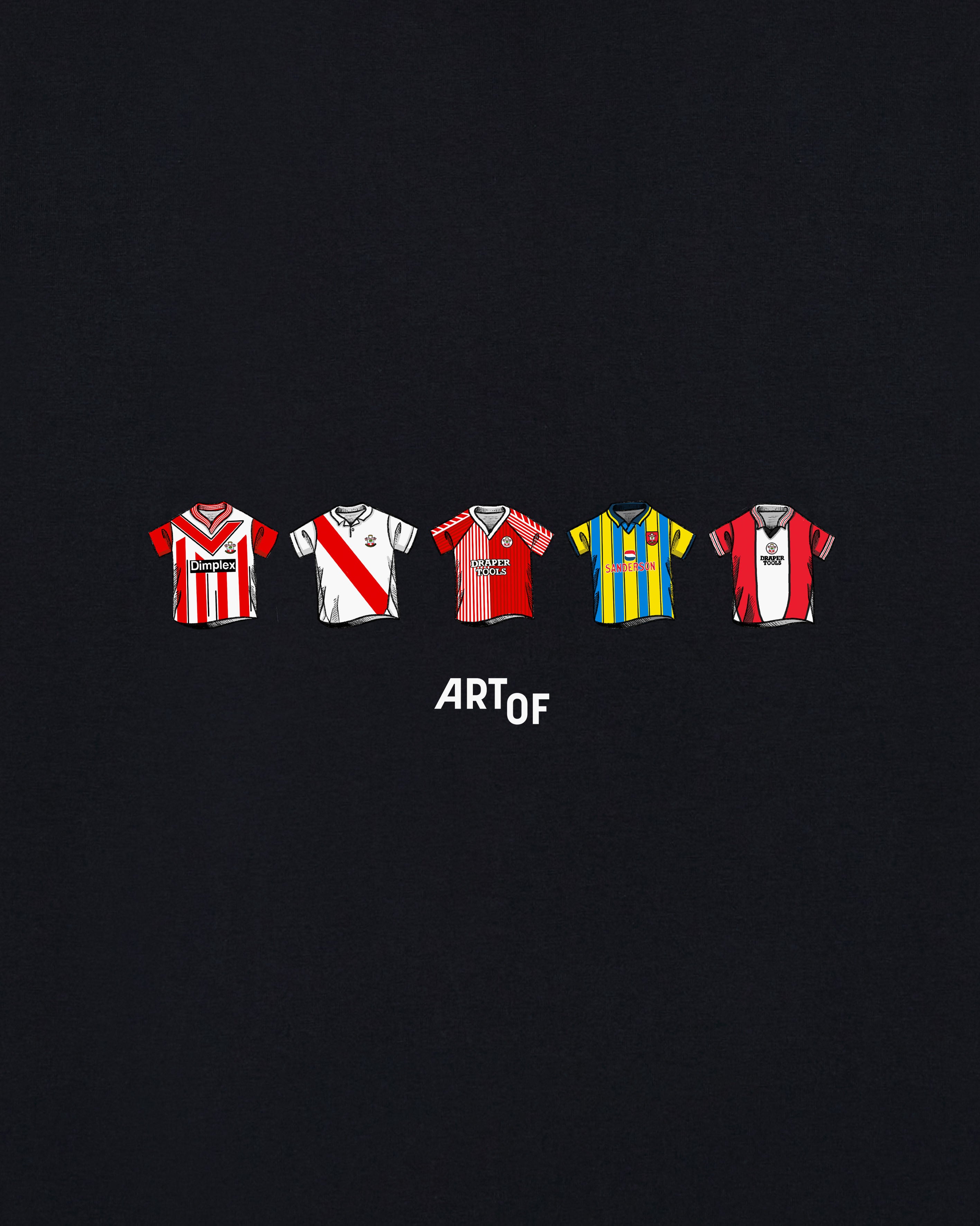 ART OF x Southampton Printed Classics Tee | Black Football T-shirt