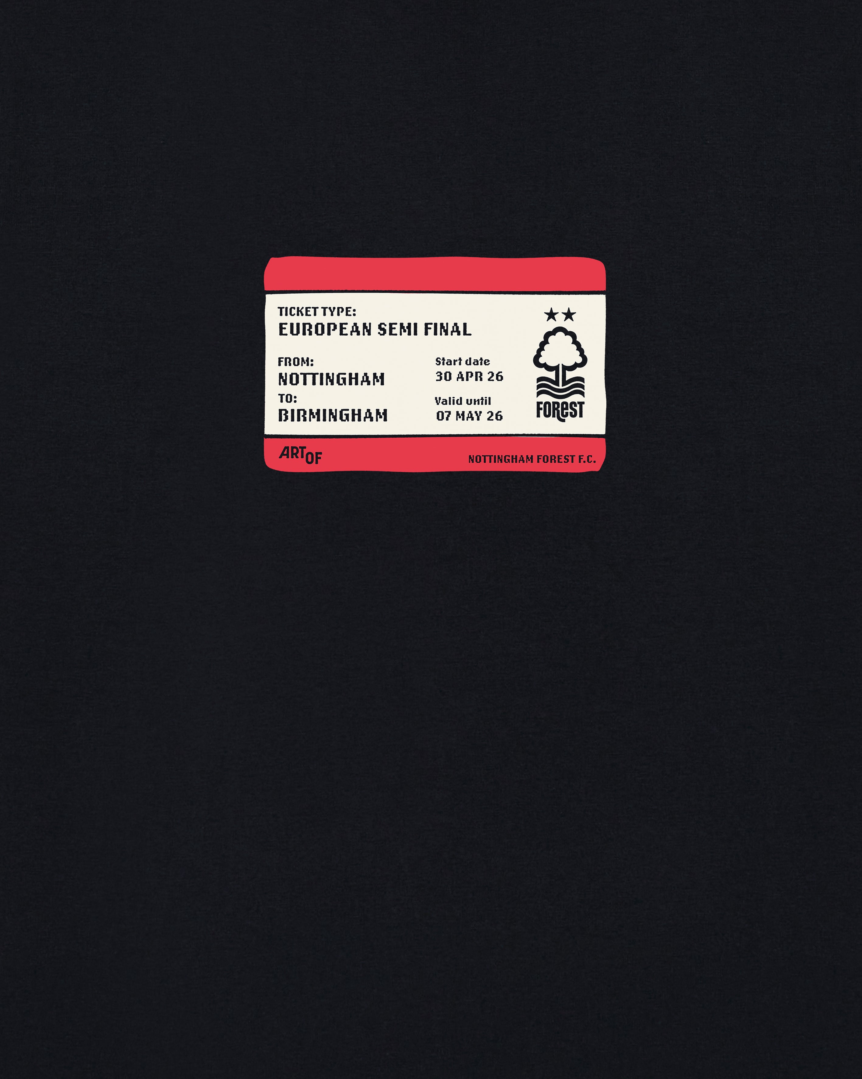 ART OF Forest in Birmingham Tee | NFFC Black Graphic Football T-shirt