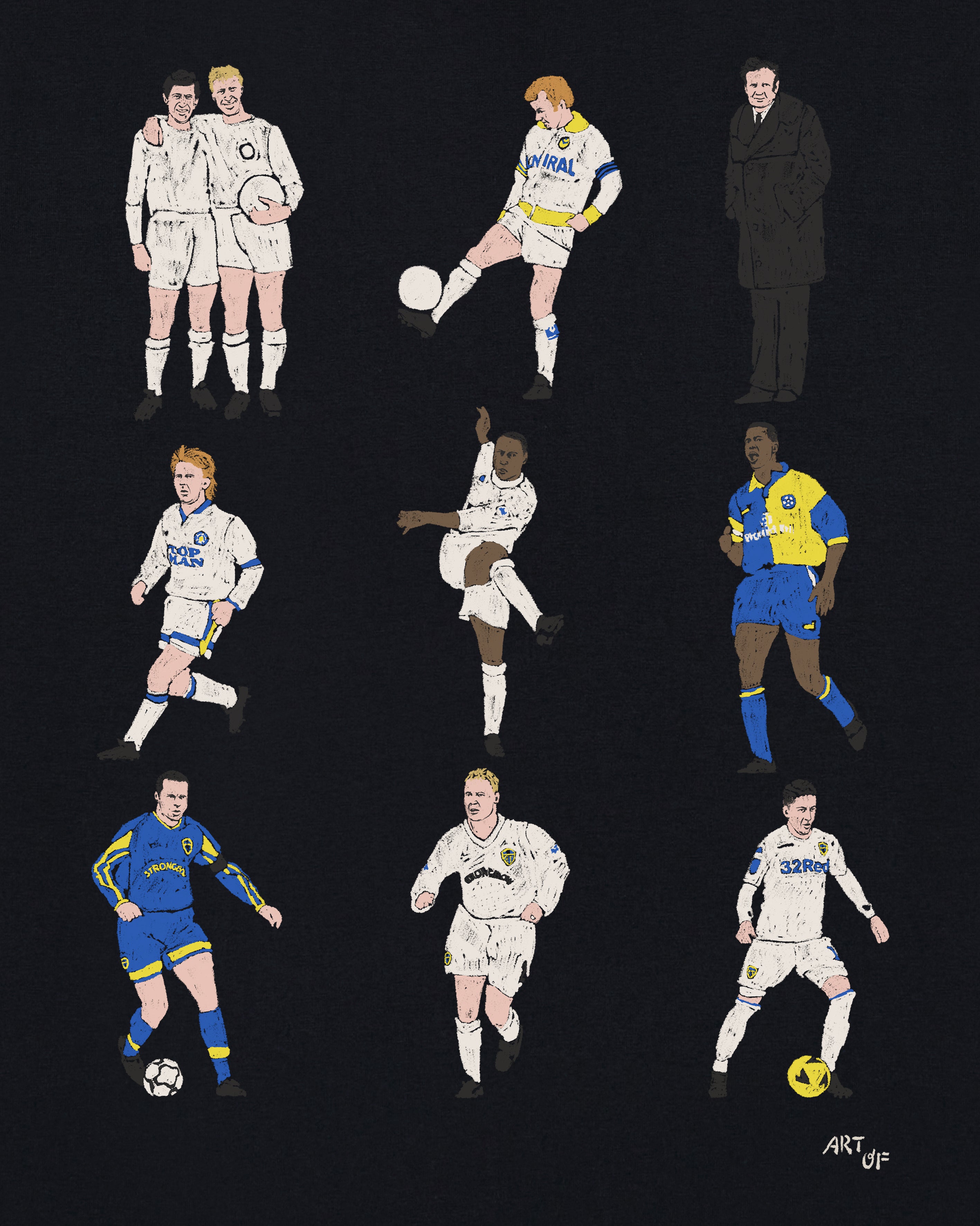 ART OF x Leeds United Generations Tee | Black Graphic Football T-shirt