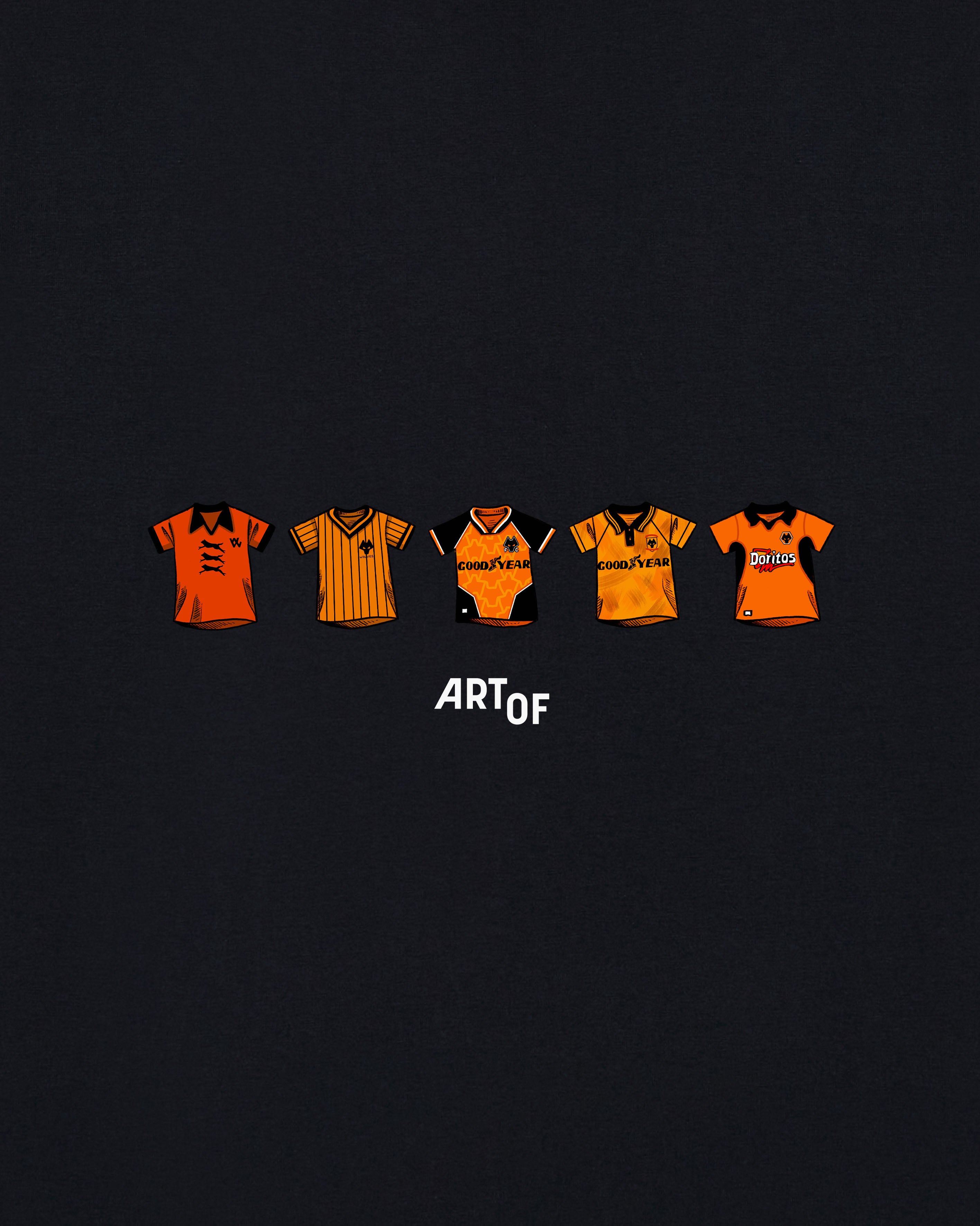 ART OF x Wolves Printed Classics Tee | Black Graphic Football T-shirt