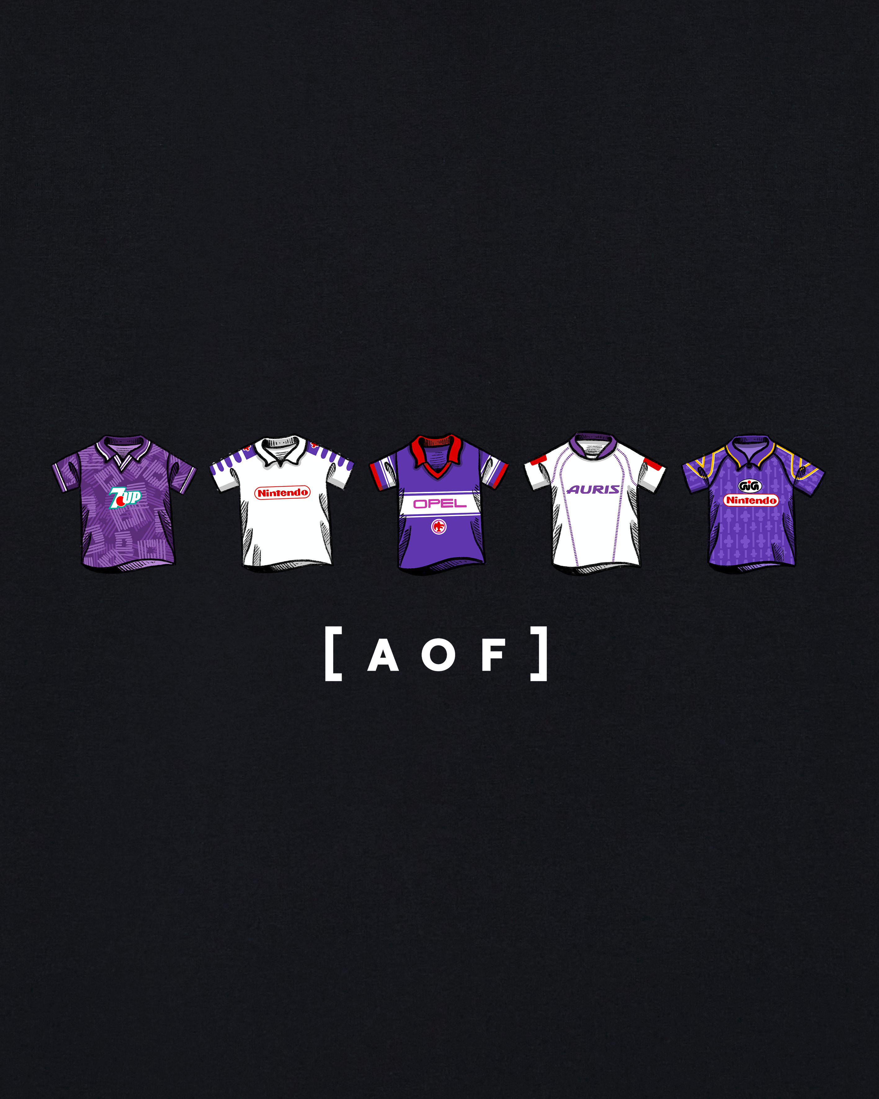 AOF Fiorentina Printed Classics Tee | Black & White Graphic T-shirt