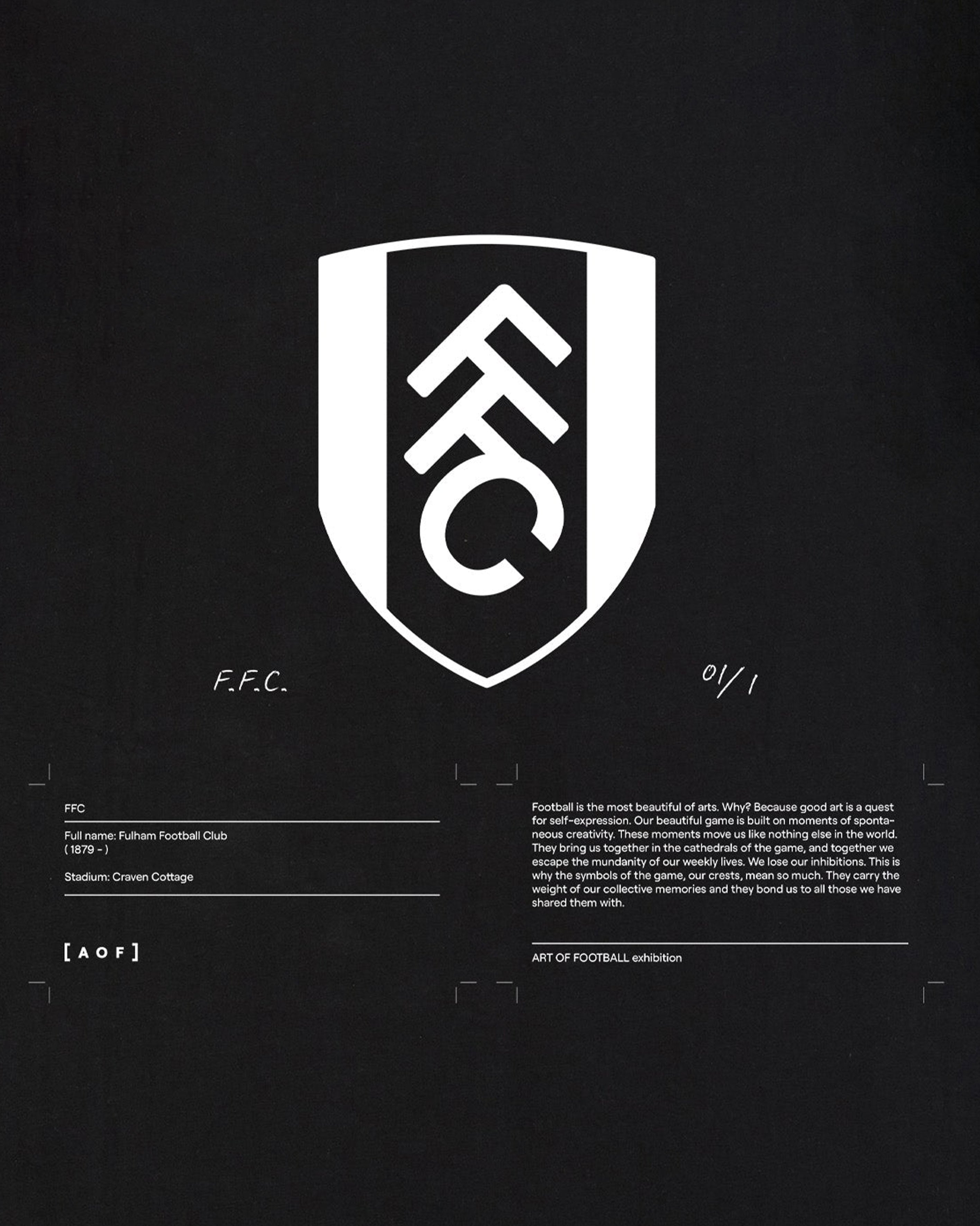 AOF x Fulham Exhibition Tee | Black Graphic T-shirt | Art of Football