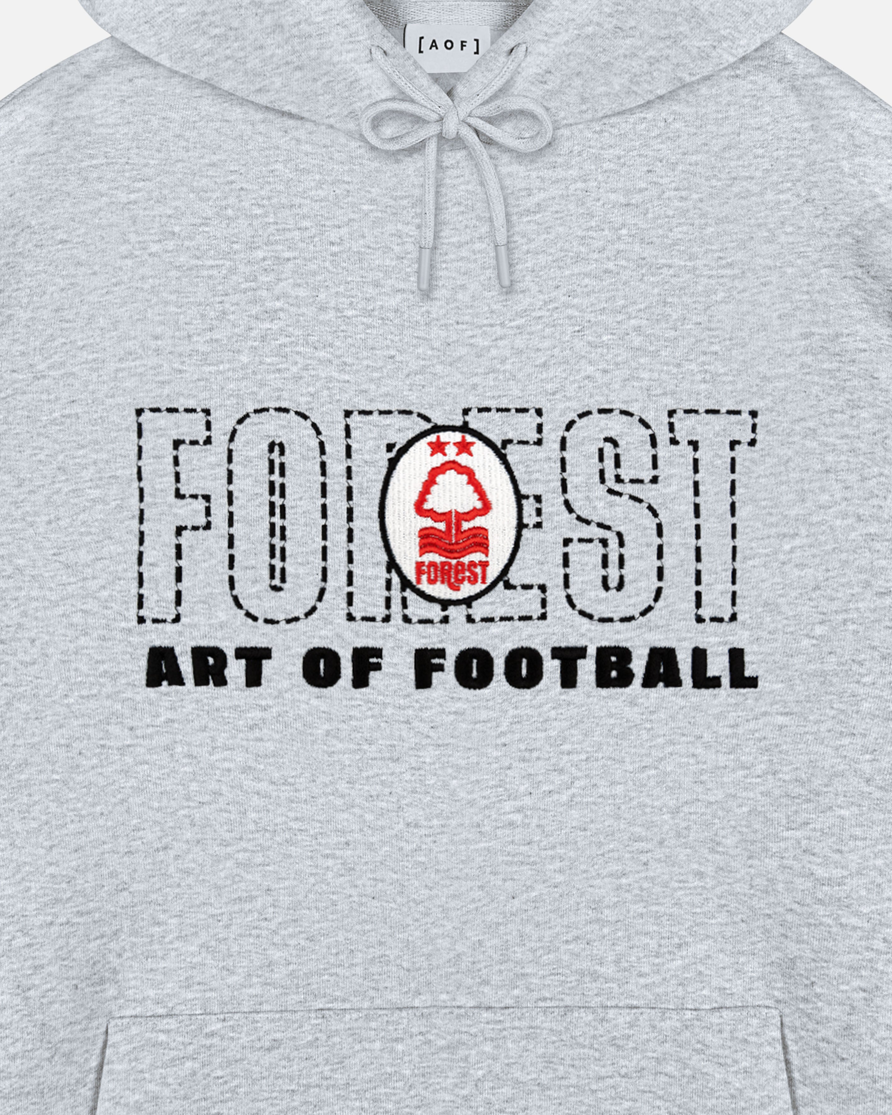ART OF Football x Forest 90s Hoodie | AOF NFFC Grey Embroidered Sweat