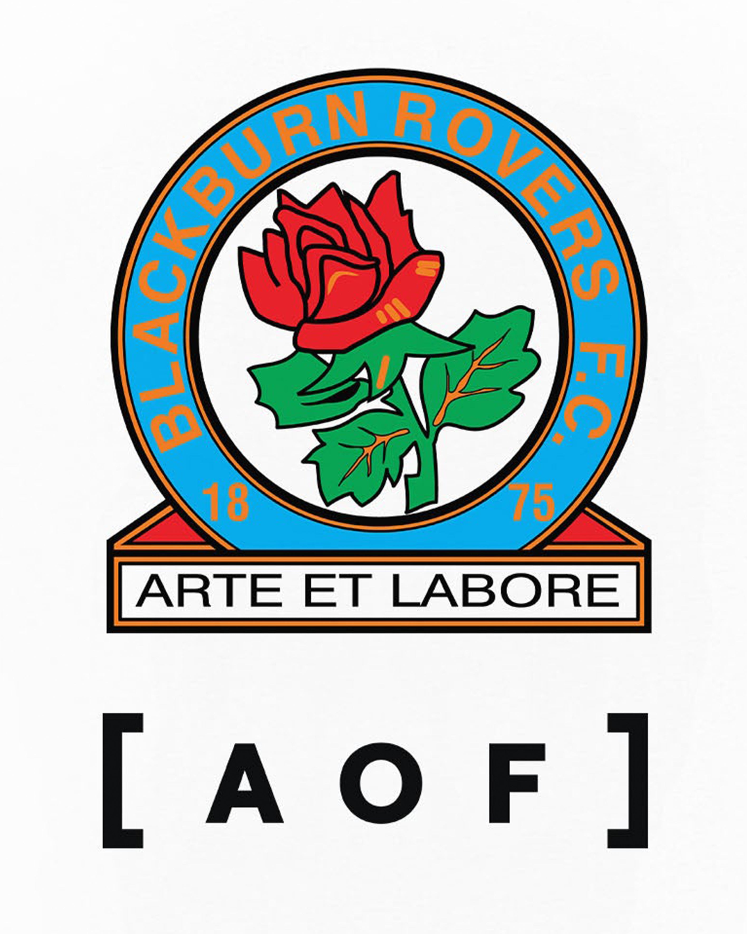 AOF x Blackburn 90s Crest Tee | White Graphic T-shirt | Art of Football
