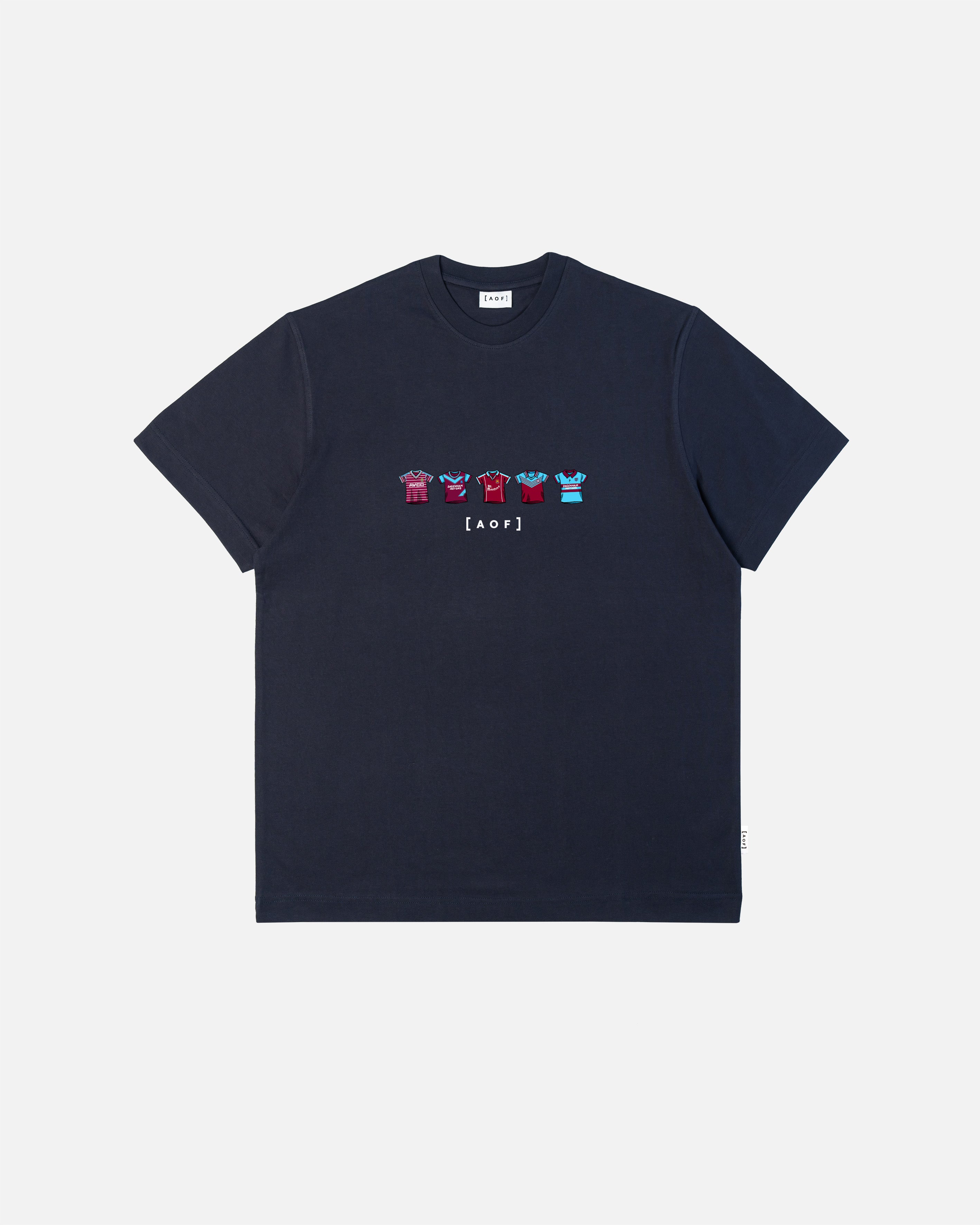 AOF x WHUFC Printed Classics Tee | Navy T-shirt | Art of Football
